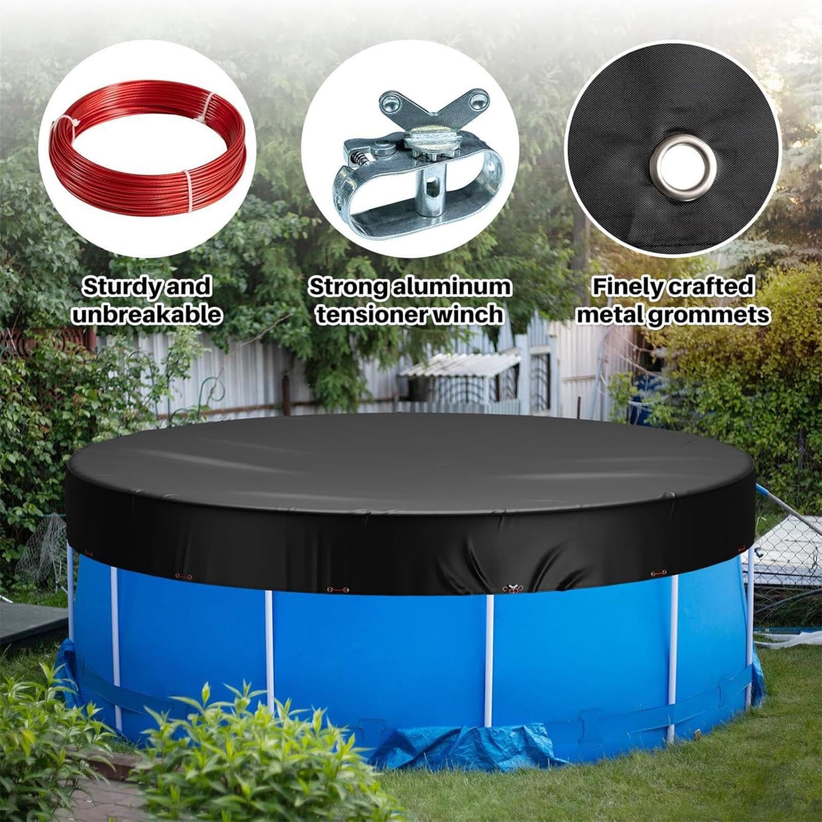 Cubierta de Piscina Invierno Plegable Impermeable Antipolvo Protección