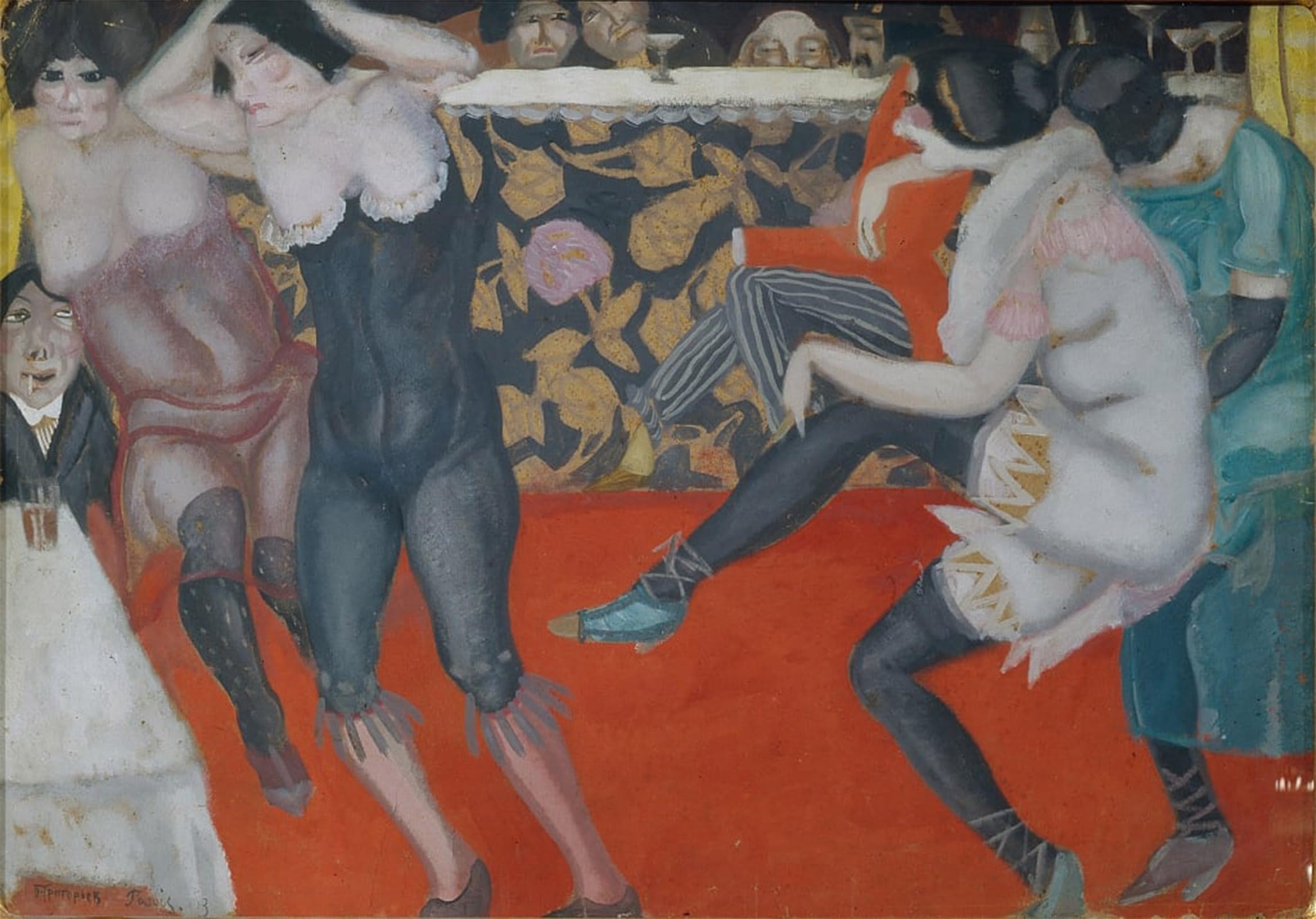 SERENDIPITP Aesthetic Poster Photo Wall Print Retro Picture in the Cabaret by Boris Dmitrievich Grigoriev Modern Wall Artwork for Home Decor 60x90cm