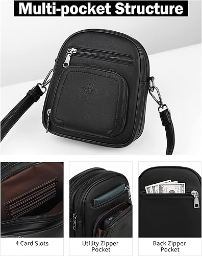 Miniatura 6 de FADEON Monederos pequeños para mujer, bolsos cruzados de cuero sintético de diseñador, mini bolso cruzado para viaje, bolsa de hombro, ranuras para