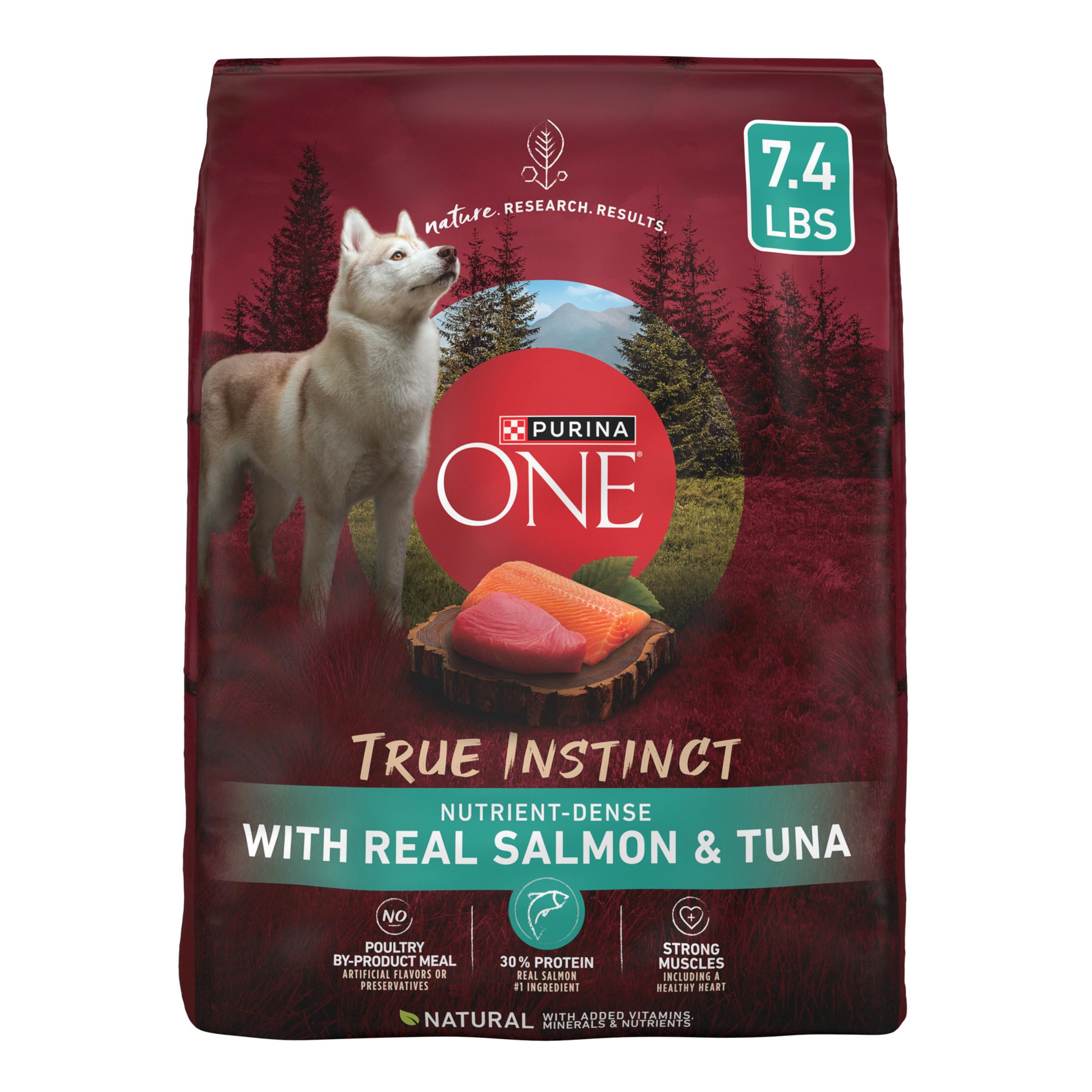 (Best By:feb/2027)Purina ONE True Instinct With Real Salmon and Tuna Dry Dog Food - 7.4 lb. Bag