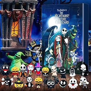 Halloween Doll Advent Calendar 2023, Upgraded Countdown Calendar 24 Days Horror Figures Advent Calendar, Halloween Countdown Calendar with Surprise Toys Collectible Scary Figure Gifts for Kids (A)