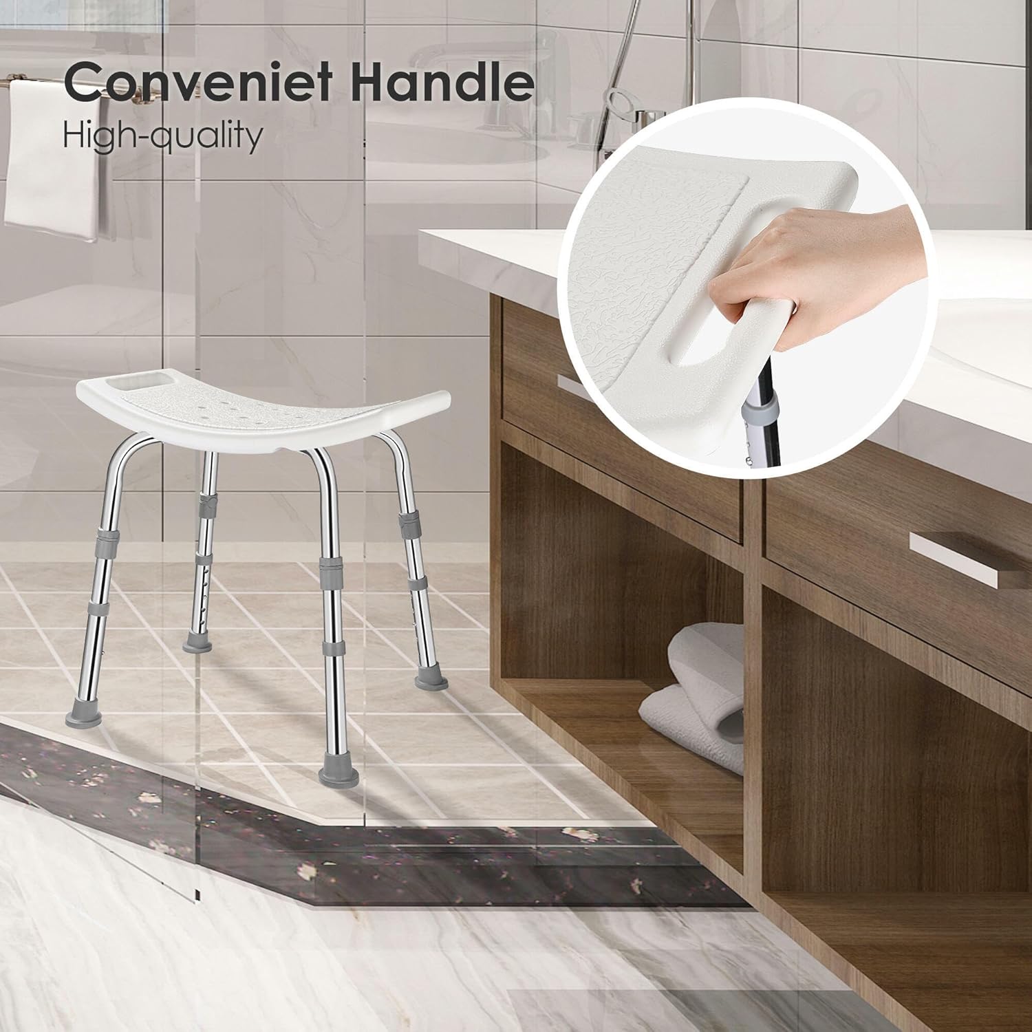 Product dimensions of the shower chair