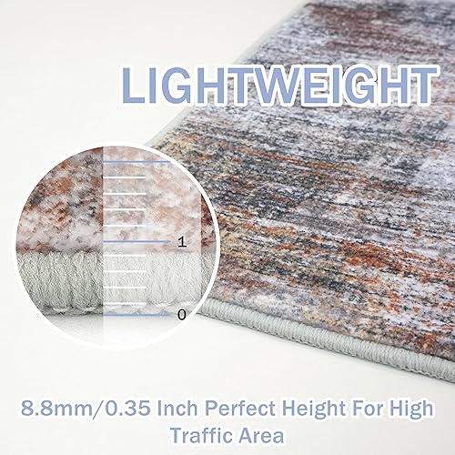 Miniatura 36 de IOHOUZE Alfombra pequeña abstracta de 2 x 3 pies, alfombra de entrada lavable para entrada interior, alfombras con respaldo de goma, alfombra Gris