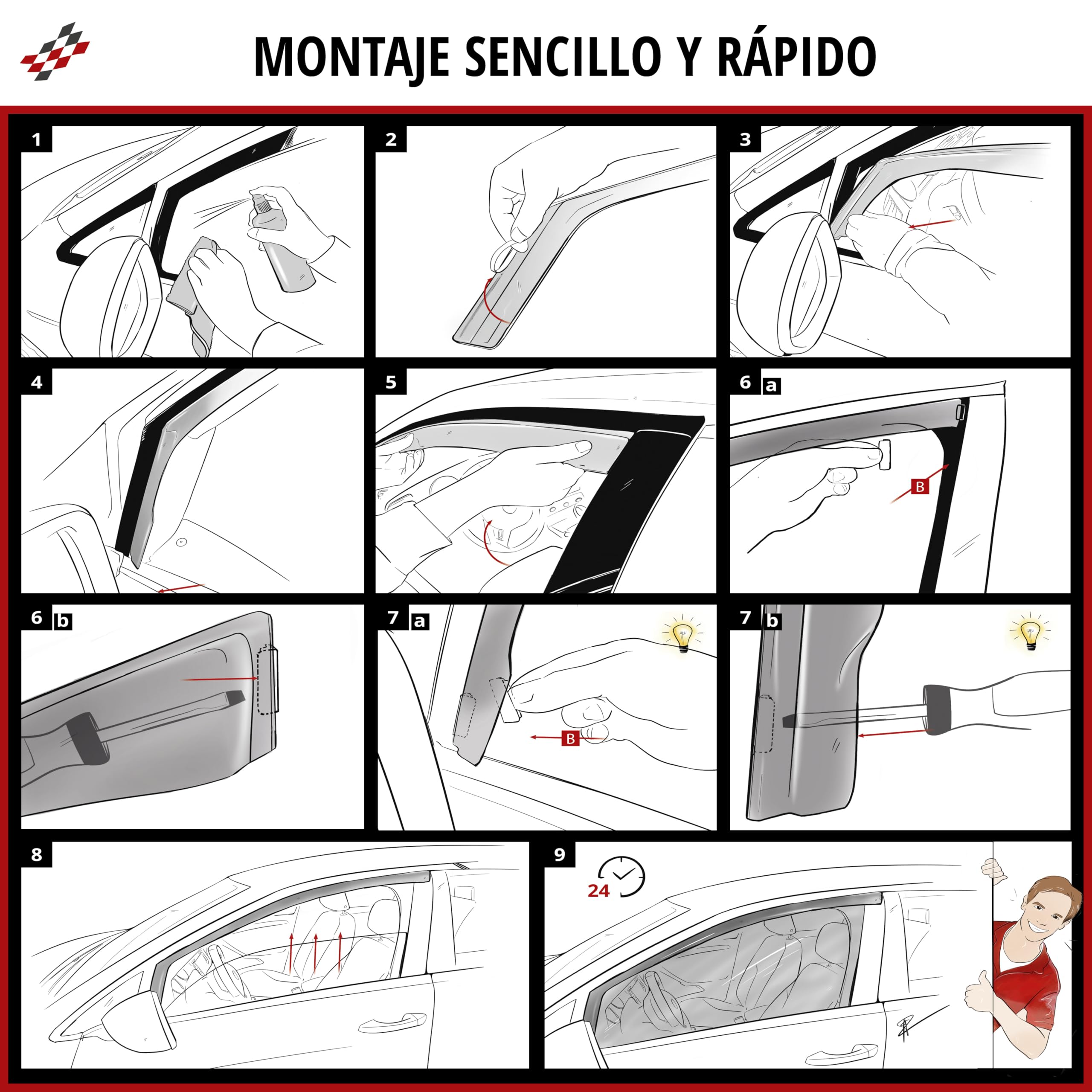 WALSER deflector de viento compatible con Porsche Cayenne (9PA) 09/2002-12/2010, VW Touareg 10/2002-01/2013