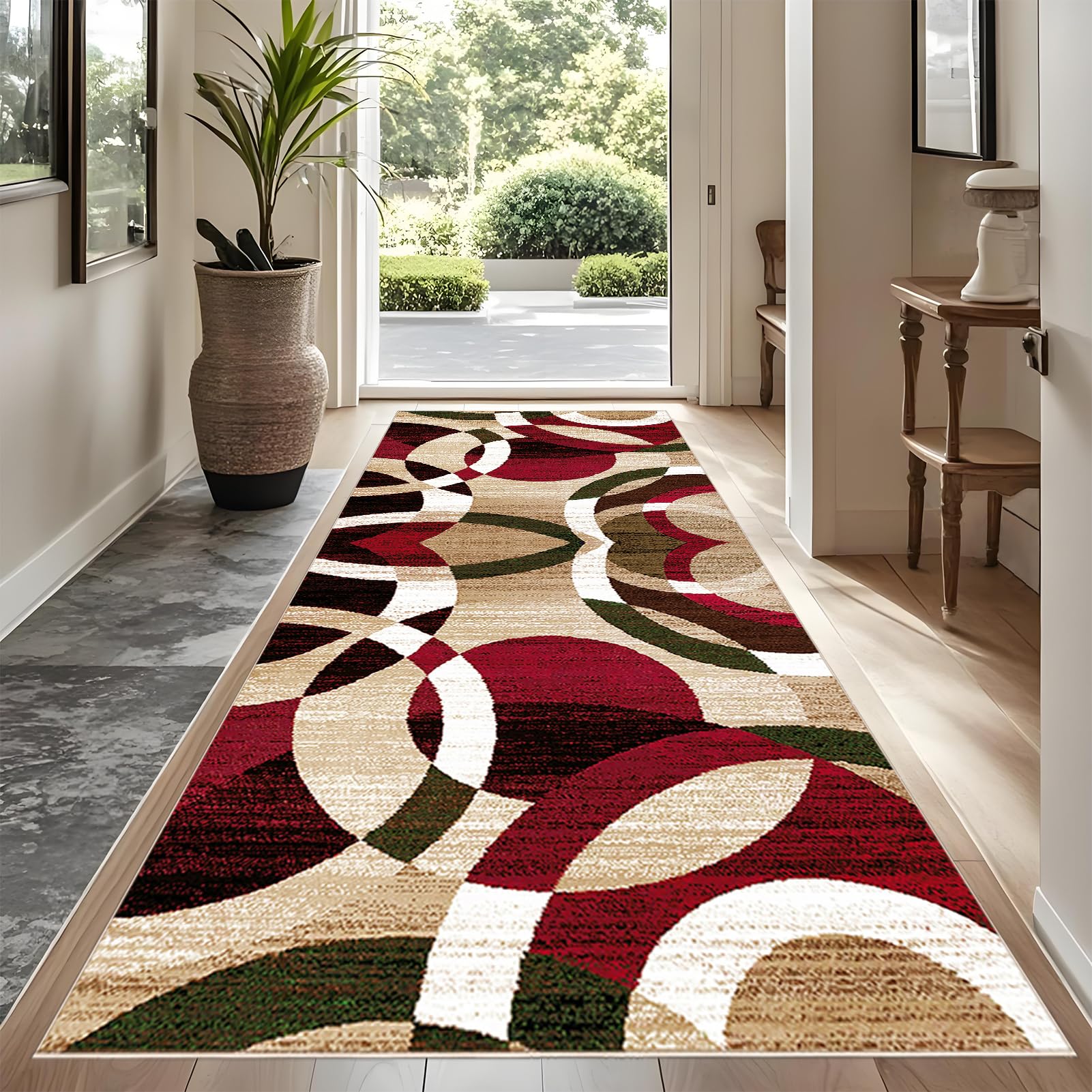 YUEAENK Very Long Hallway Hall Runner Narrow Rugs 80 x 450 cm Rubber Backed Non Slip Machine Washable Very Long Hallway Hall Runner Narrow Rugs Heavy Duty Entrance Mat Kitchen Runners