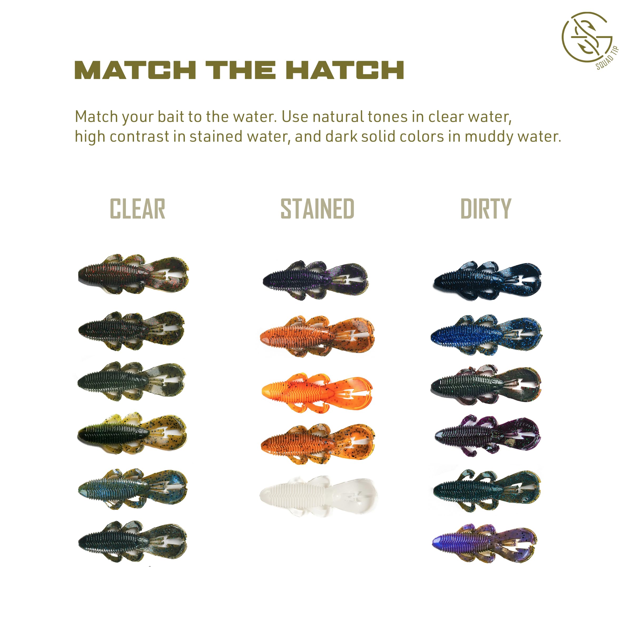 Googan Baits Bandito Bug Lot de 6 appâts de pêche naturels 10,2 cm