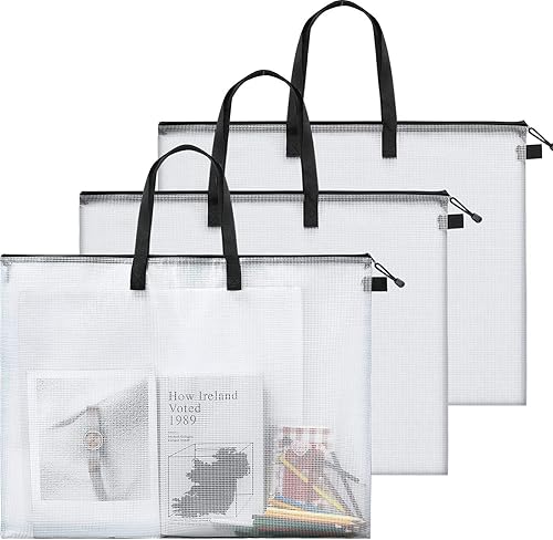 Outus Portafolio de arte - Bolsa de almacenamiento para pósteres, con asa y cremallera, organizador de 19 x 24 pulgadas, bolsa transparente para disponible en Yaxa Colombia