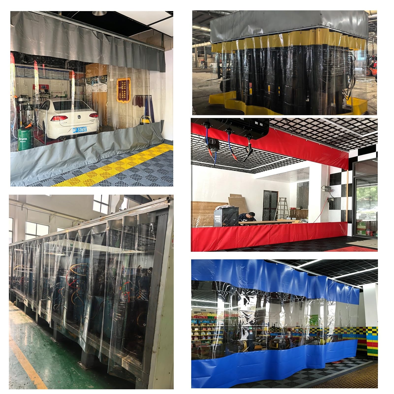Telo PVC Trasparente Tenda di Separazione Industriale Trasparente Garage | Tenda Termica Separazione per Officina, Divisorio Scorrevole Flessibile, Su Misura Personalizzata(4x3.8m/13.1x12.5ft)