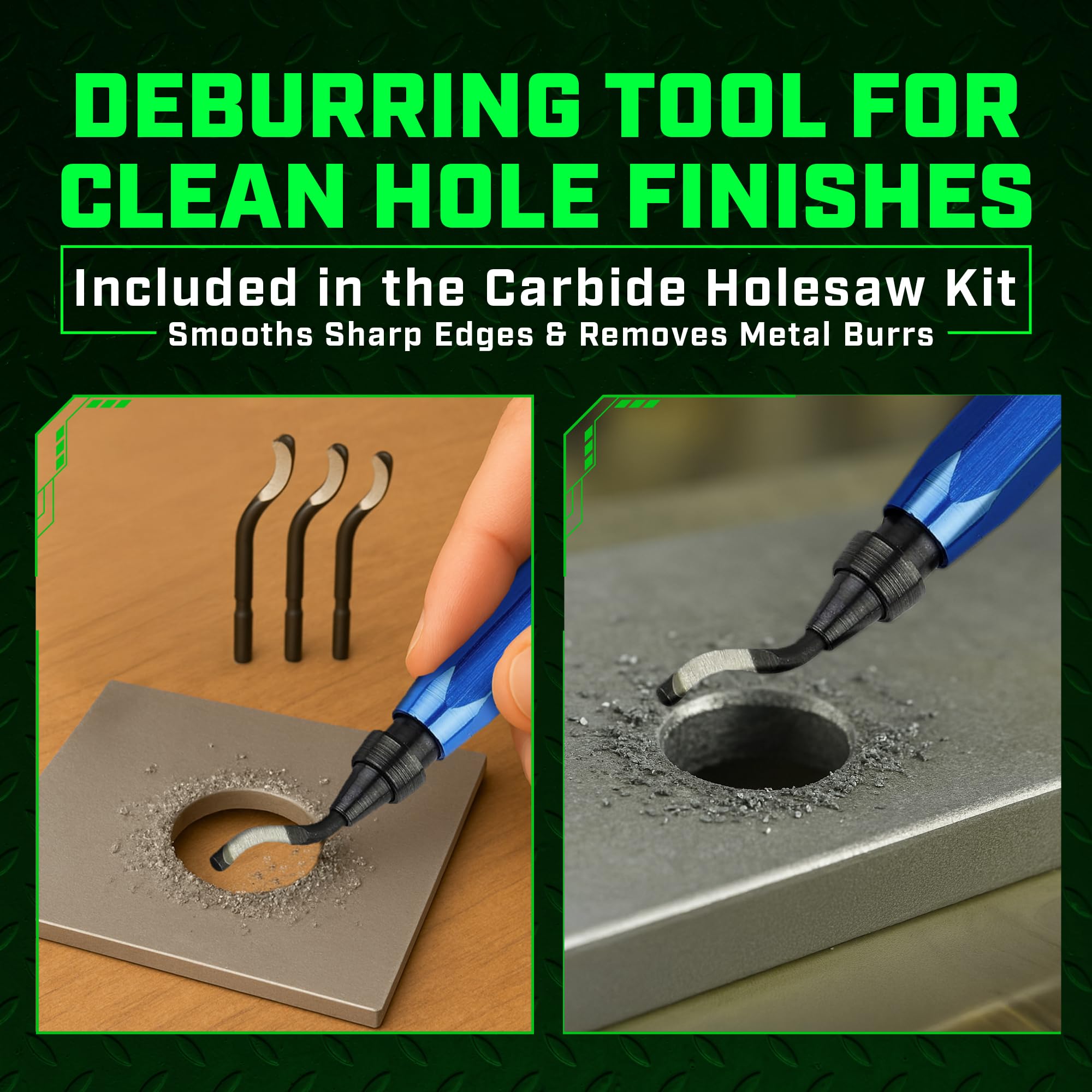 TCT - Kit de sierra perforadora de carburo de 22 piezas, juego de sierra perforadora de carburo de 9/16 a 2-1/8 pulgadas para metal, acero inoxidable, madera, incluye 2 brocas, herramienta de