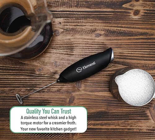Miniatura 6 de Elementi Varita espumadora de leche, espumador de café de mano, espumador de bebidas, varita mezcladora de café, espumador de espuma fría, agitador