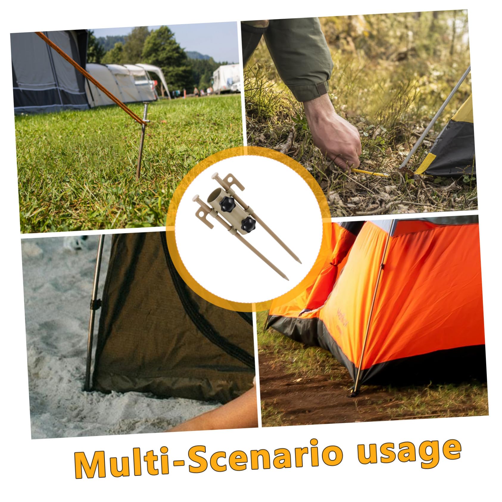 6 Stück Camping Zeltstangen aus Stahl mit Khaki Farbe für Festen Halt und Erhöhte Stabilität Geeignet für Zeltstangen und Canopy Beim Outdoor Camping
