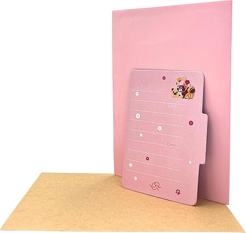 Miniatura 5 de Tarjeta de felicitación desplegable 3D A Bulldog Mom and her Puppies tamaño 5 x 7 pulgadas incluye una tarjeta de notas y sobre a juego