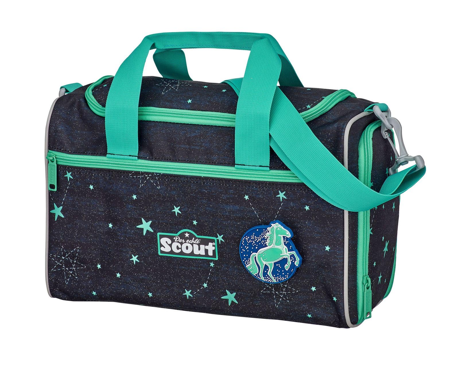 SCOUT Schulranzen LED Alpha Set 4-teilig Sternenhimmel dunkelblau