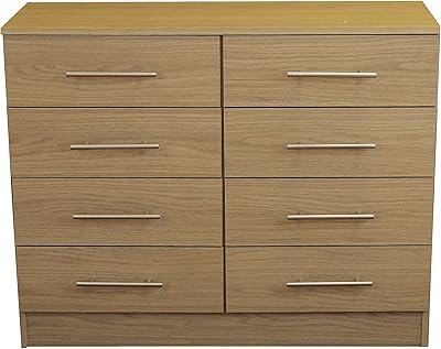 Devoted2home Chest Of Drawers With Metal Bar Handle Wood Draws