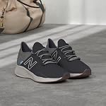 New Balance Women's Fresh Foam Roav V1 Running Shoe, Black/Light Aluminum, 8.5 W