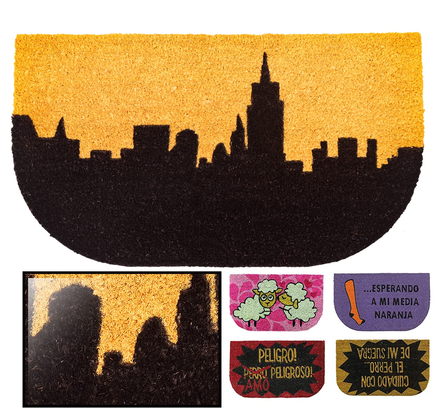 Paillasson en coco 40x70 cm tapis entrée antidérapant extérieur