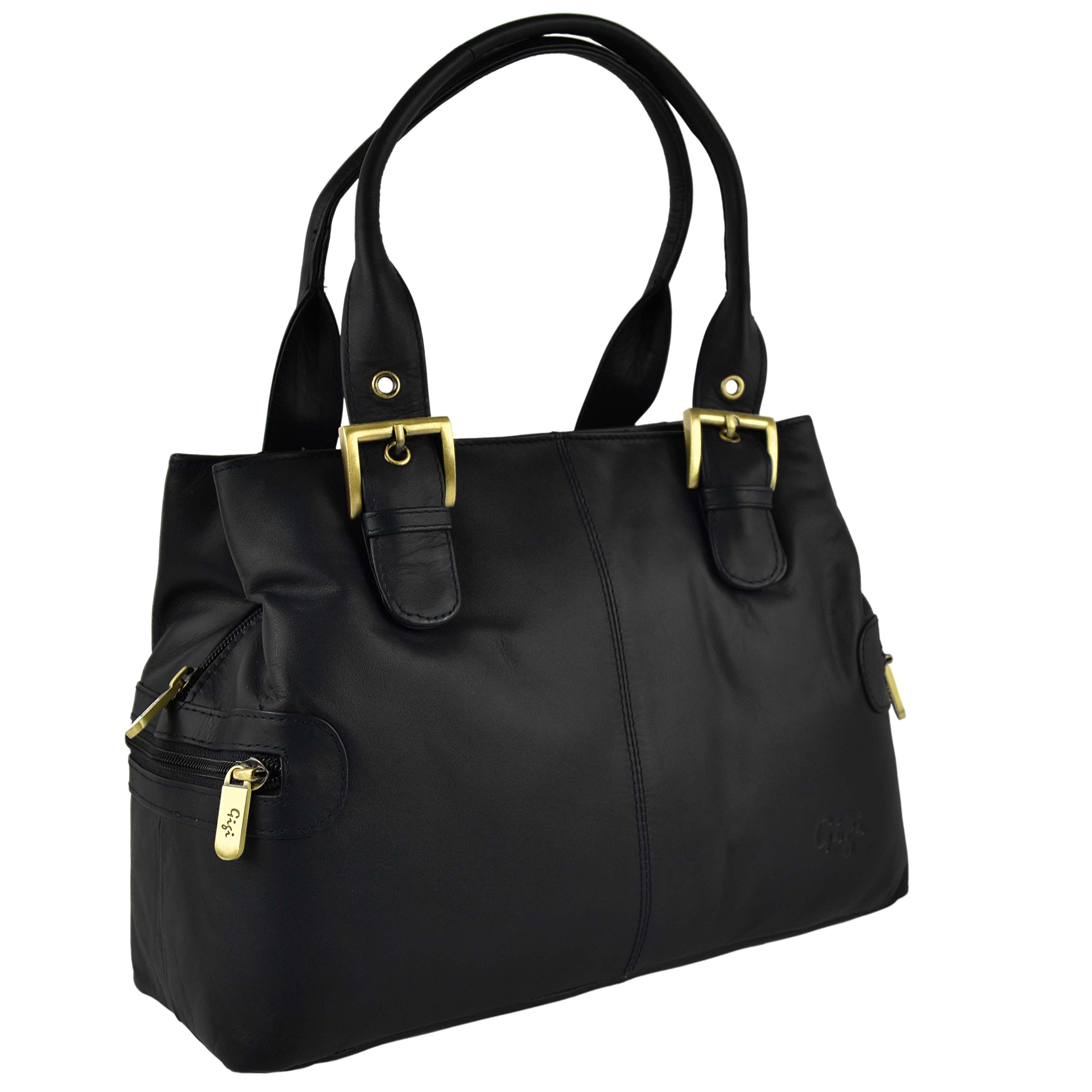 GIGI damska miękka skóra kompaktowa torebka Othello kolekcja klasyczna damska (czarna)