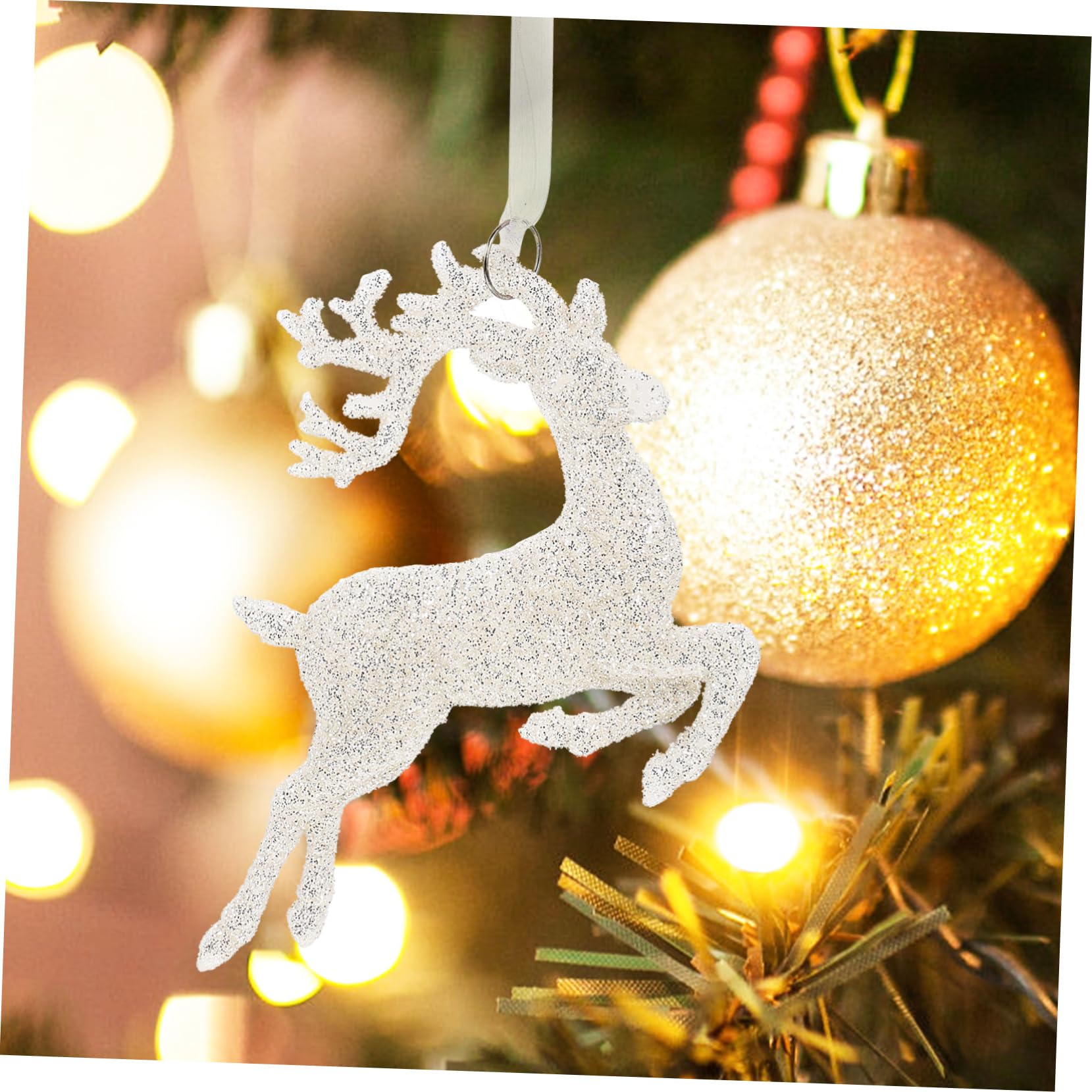 Decorazioni Natalizie 4 Pezzi Pendenti Renna in Pvc Delicati per Decorazioni Facili da Appendere a Casa e Feste di Natale