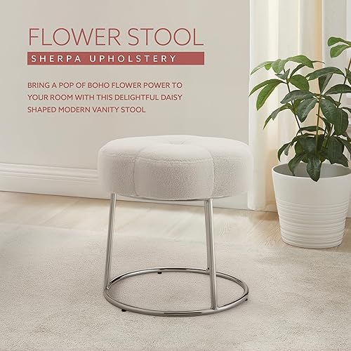 Miniatura 28 de Linon Talulah - Taburete de terciopelo blanco y metal dorado Blanco,Azul claro,Verde claro,Crema Sherpa,https://www.amazon.com/dp/undefined