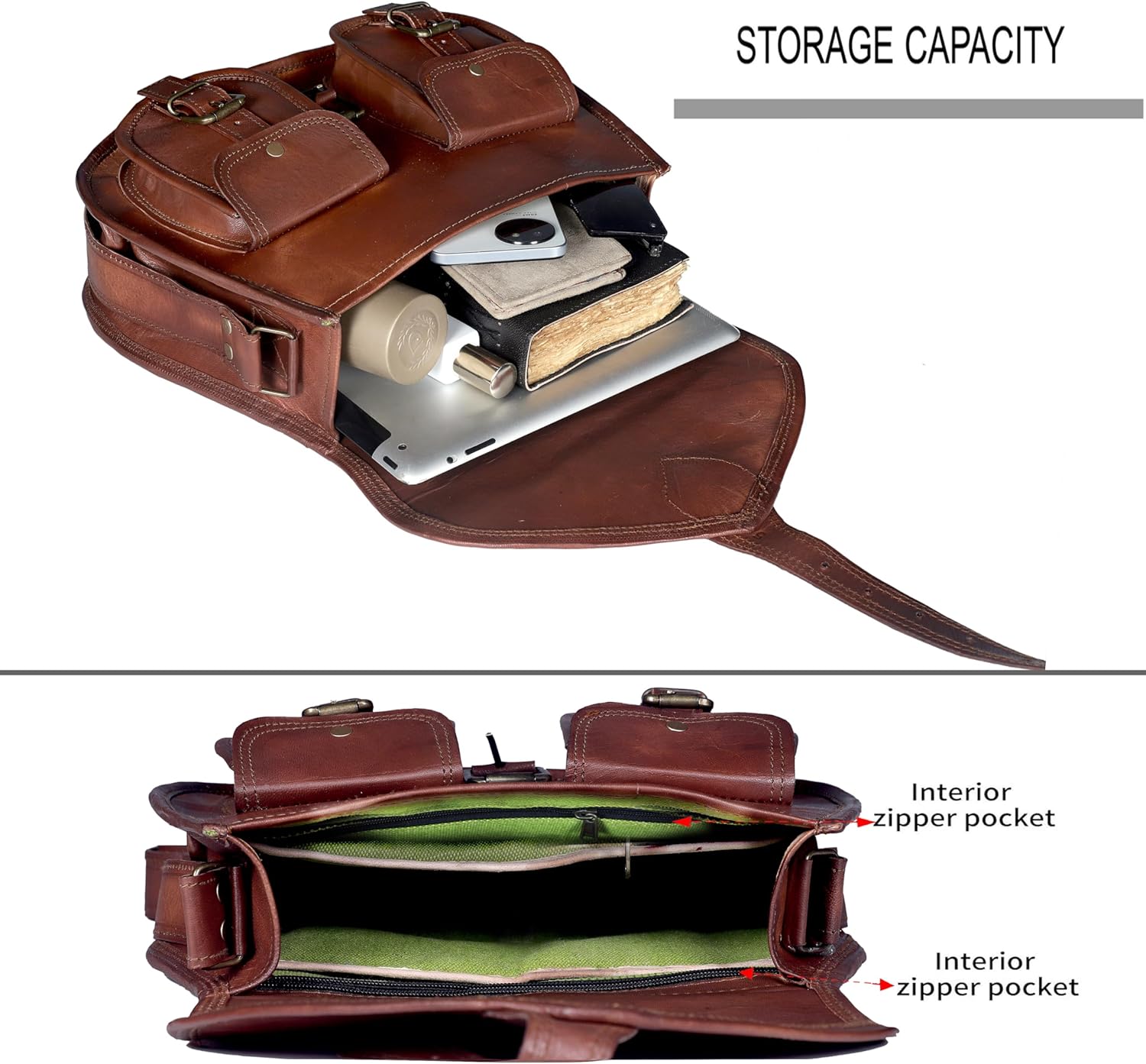 Women Leather Crossbody Satchel Ladies Purse Women Shoulder Bag Tote Travel Purse Genuine Leather Handbags 14 Inch - Image 5