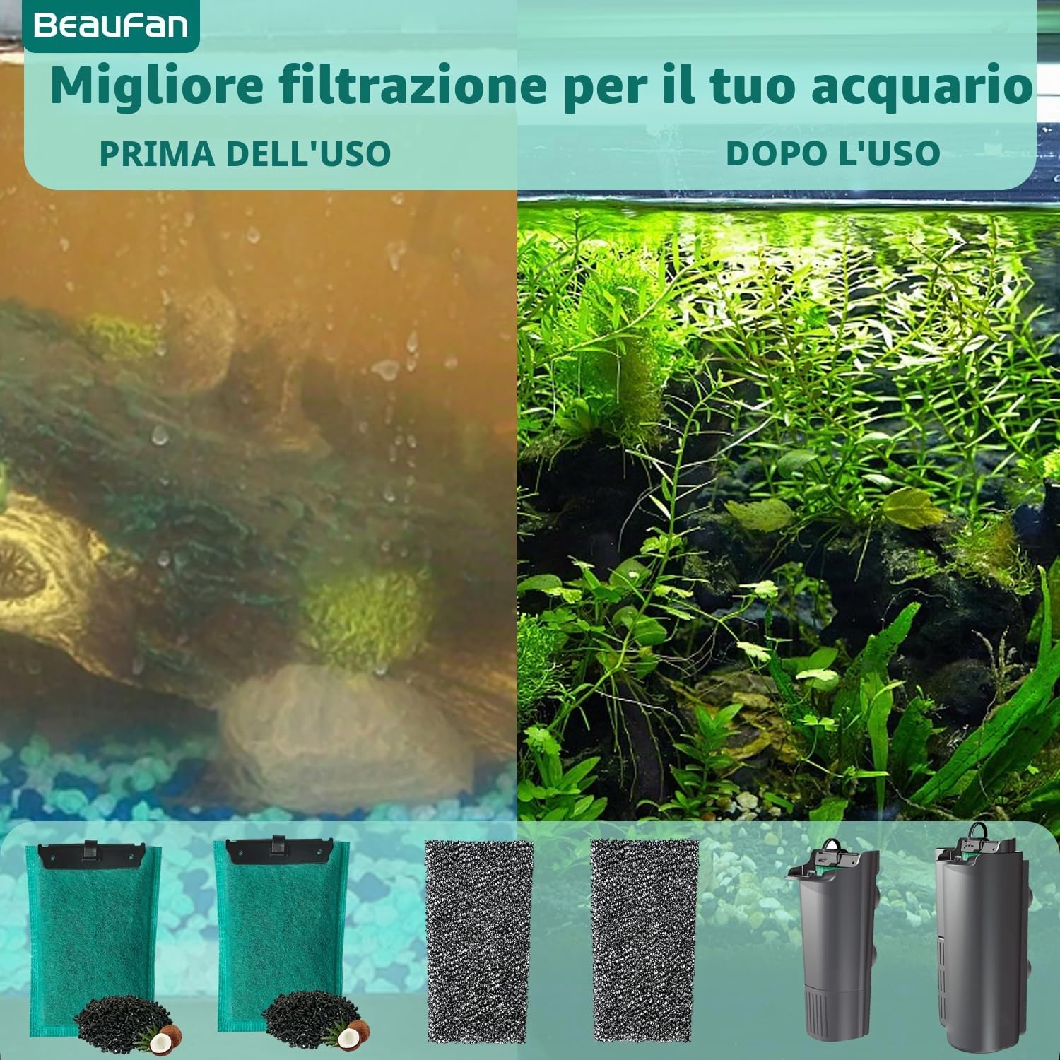 1 Set Cartuccia Filtro di Sostituzione per Acquario Compatibile con Il Filtro Tetra EasyCrystal Aquarium C250 e C300, Contanti 10 Filtri a Carbone Attivo e 4 Filtri a Schiuma per Imballaggio