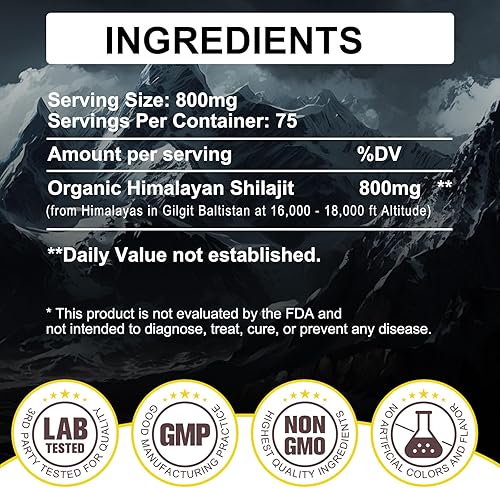 Miniatura 3 de Shilajit - Resina Shilajit orgánica pura del Himalaya  800 mg de grado dorado natural Shilajit con más de 85 ácido fúlvico y oligominerales para