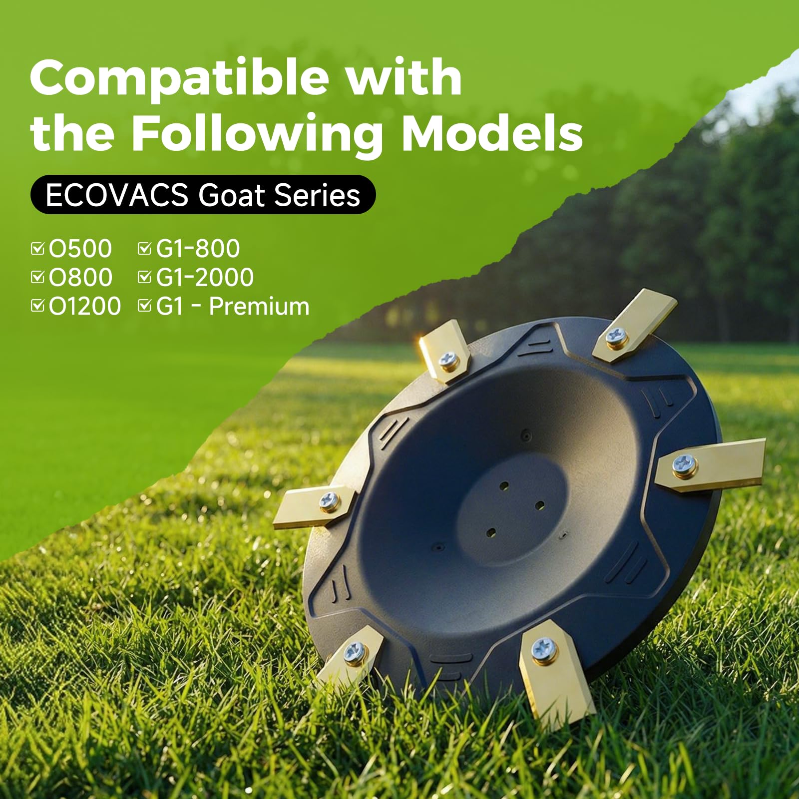 30 ostrzy robota do kosiarki ECOVACS Goat O500, O800, O1200, G1-800, G1-2000, G1 - Premium z 30 ostrzami, 30 śrubami, 1 talerzem na noże z tworzywa sztucznego wzmocnionego włóknem szklanym, 1