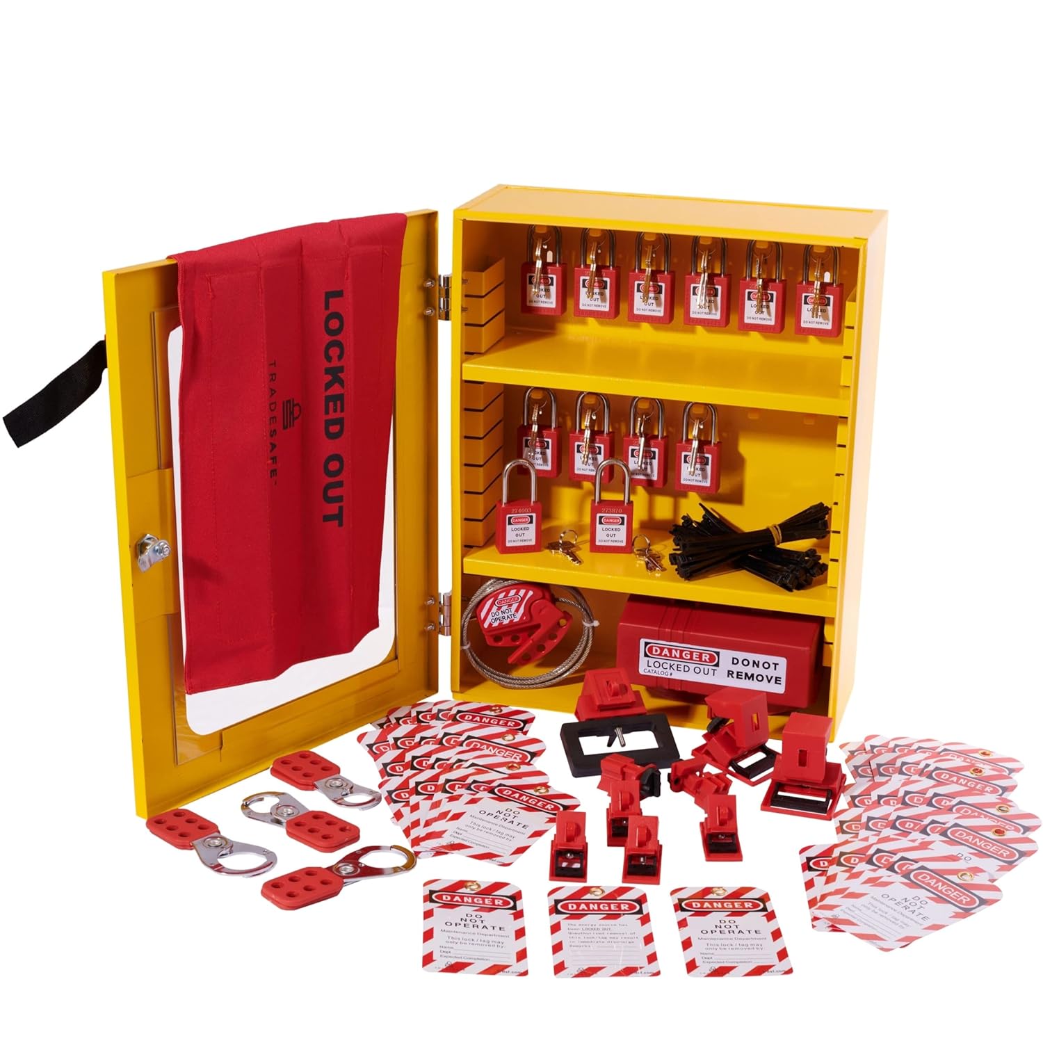 Buy TRADESAFE Lockout Tagout 70 Pieces Stocked Lockout Tagout