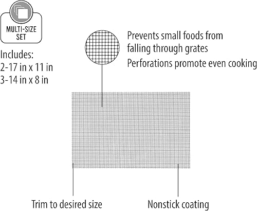 Miniatura 3 de Farberware Barbacoa antiadherente ranurado revestimientos para parrilla, juego de 5, negro