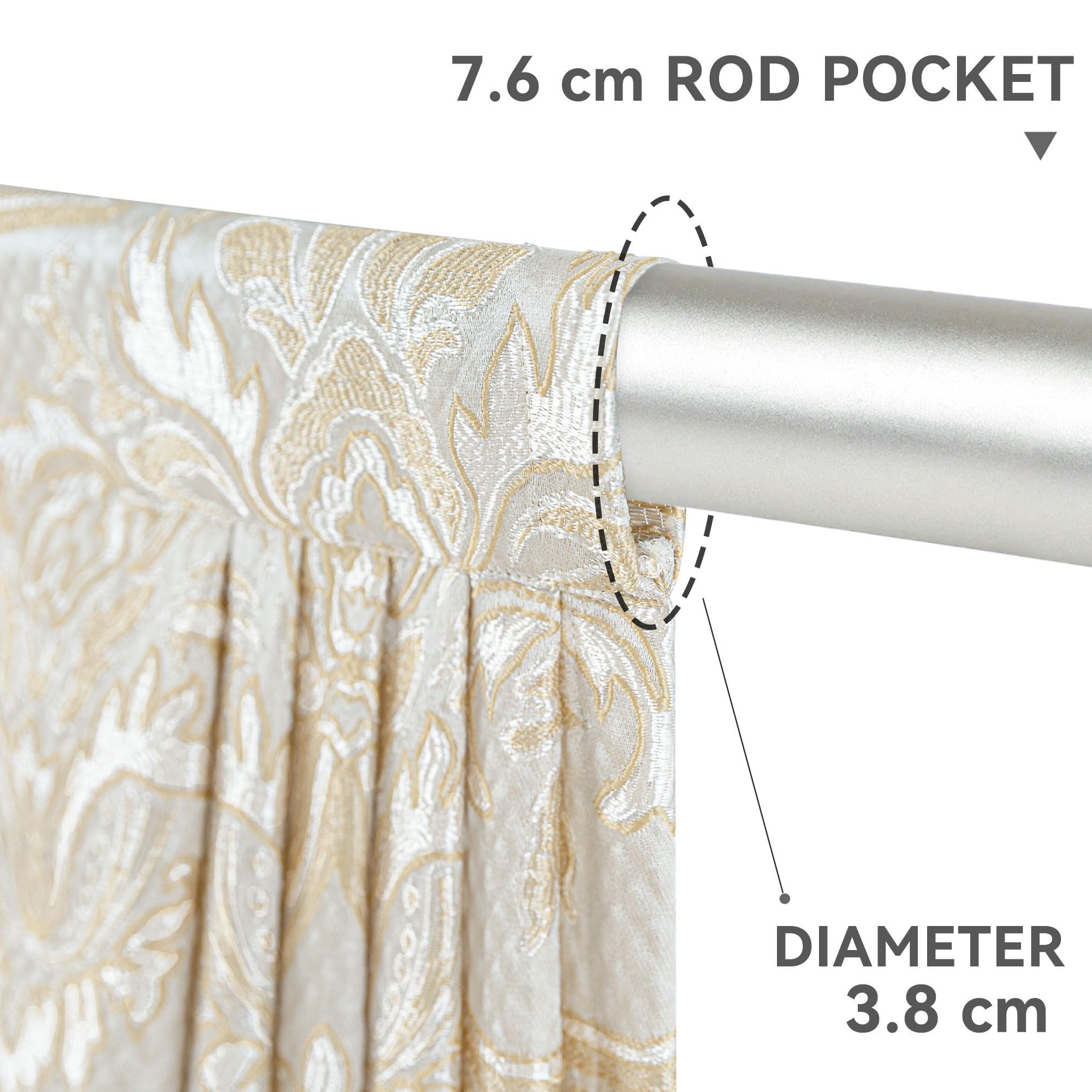 TOPLUXE Swag Valance for Windows Damask Waterfall Valance with Tassels - Image 3