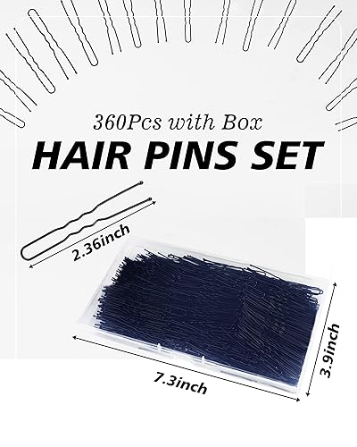 Miniatura 2 de Horquillas para el cabello en forma de U, 360 horquillas para moños, 2.36 pulgadas de alta calidad para mujeres, horquillas de sujeción segura para