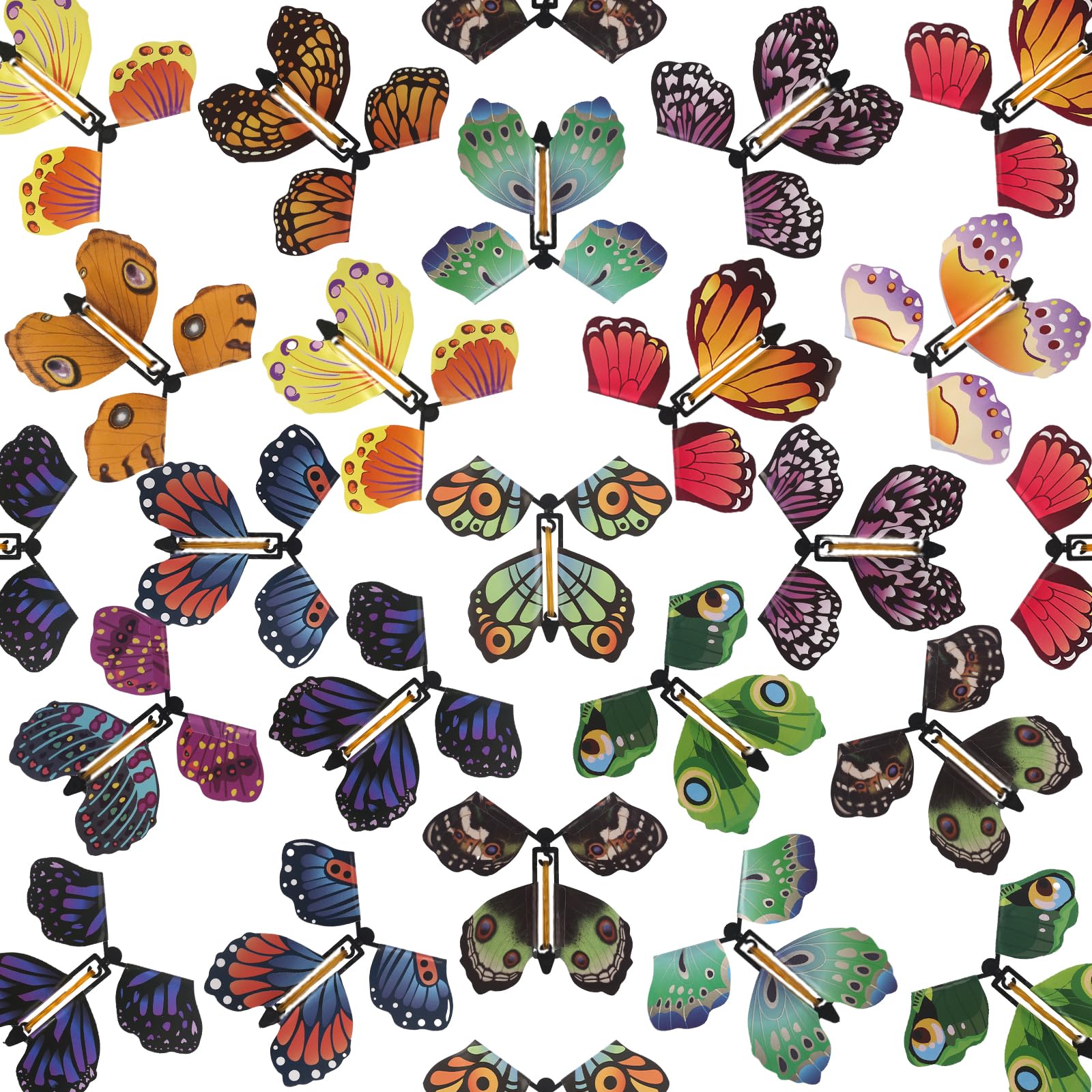 MCPINKY 26PCS Magic Flying Butterfly Toys, Wind Up Butterfly Toy Fairy Flying Toy Flying Butterfly Cards in The Book Surprise Explosion Box Gift Wrapping for Birthday Party Wedding Anniversary