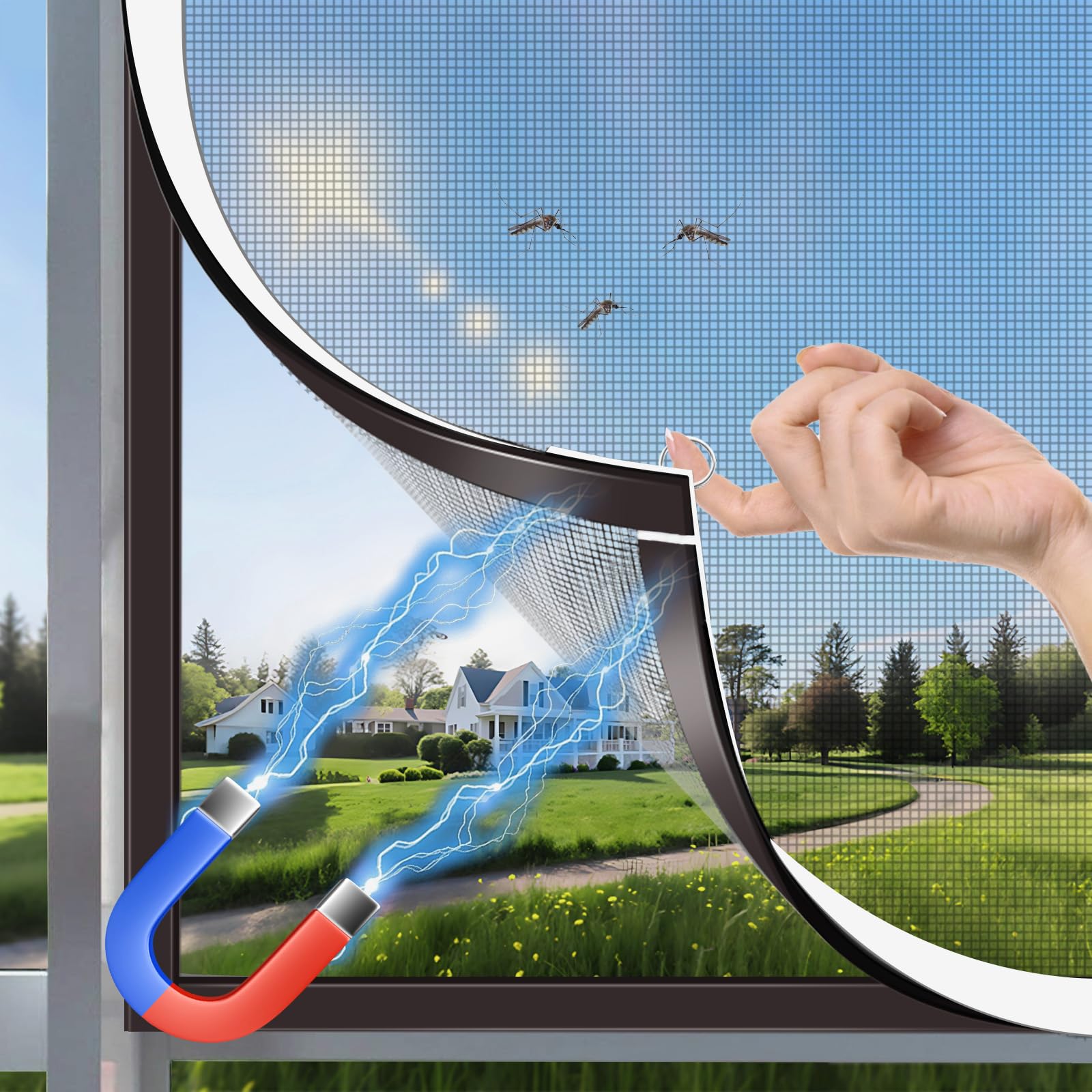 HOFUDON Fliegengitter Fenster Magnet