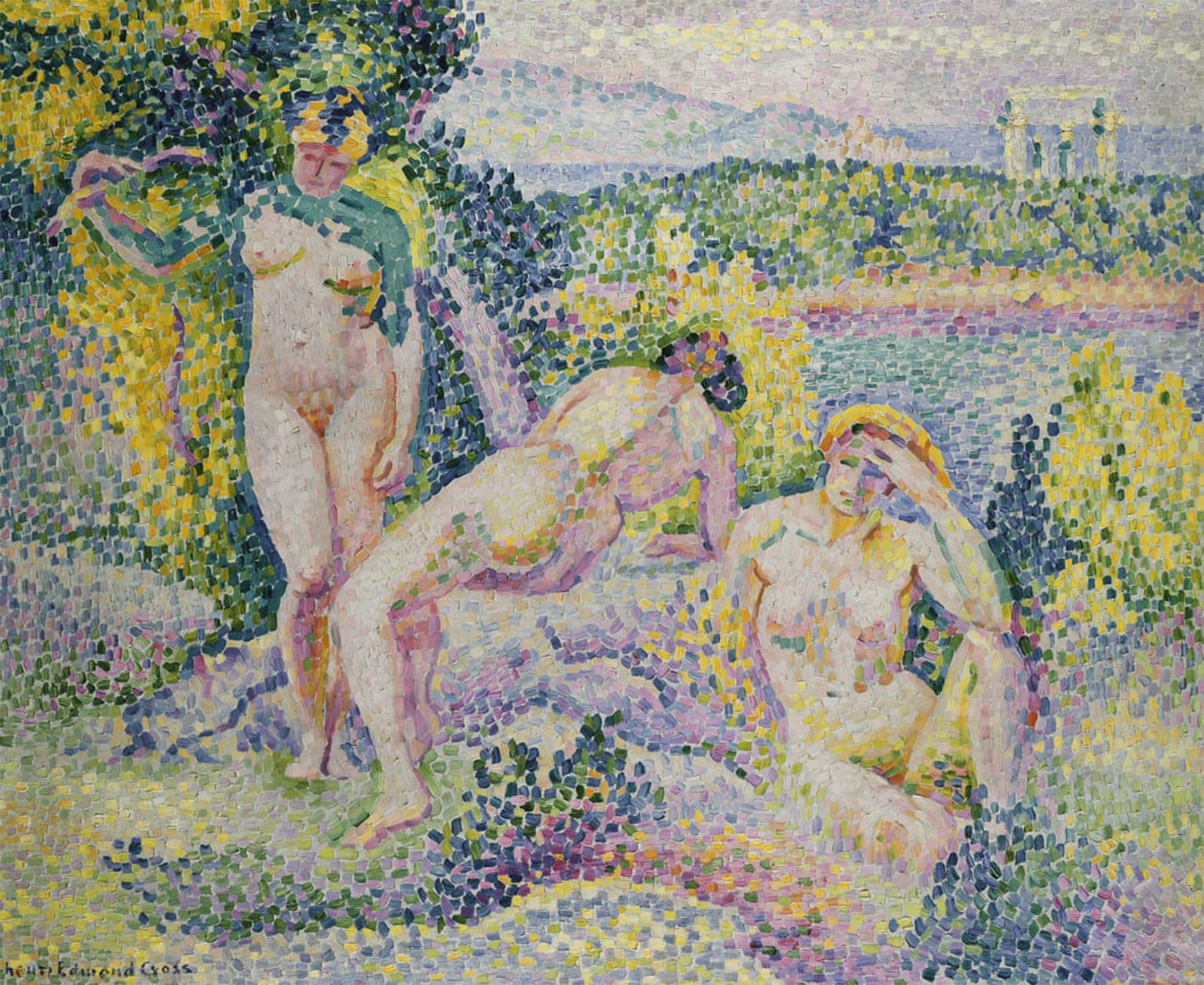 RZHRHJES Vintage Picture Wall Picture Painting Print Poster Nymphs by Henri Edmond Cross Abstract Wall Art Painting for Home Decor 60x90cm