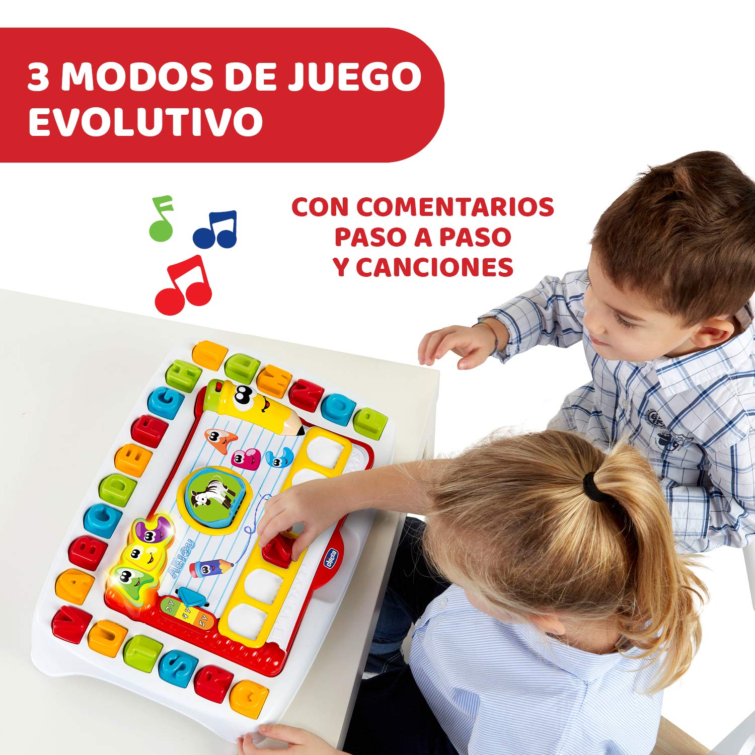 Chicco Leo y Aprendo, Juego Educativo Edu4You, Mesa de Actividades Electrónica para Aprender las Letras del Alfabeto, Inspirado en Montessori – Juguete para Niños de 3 a 6 Años