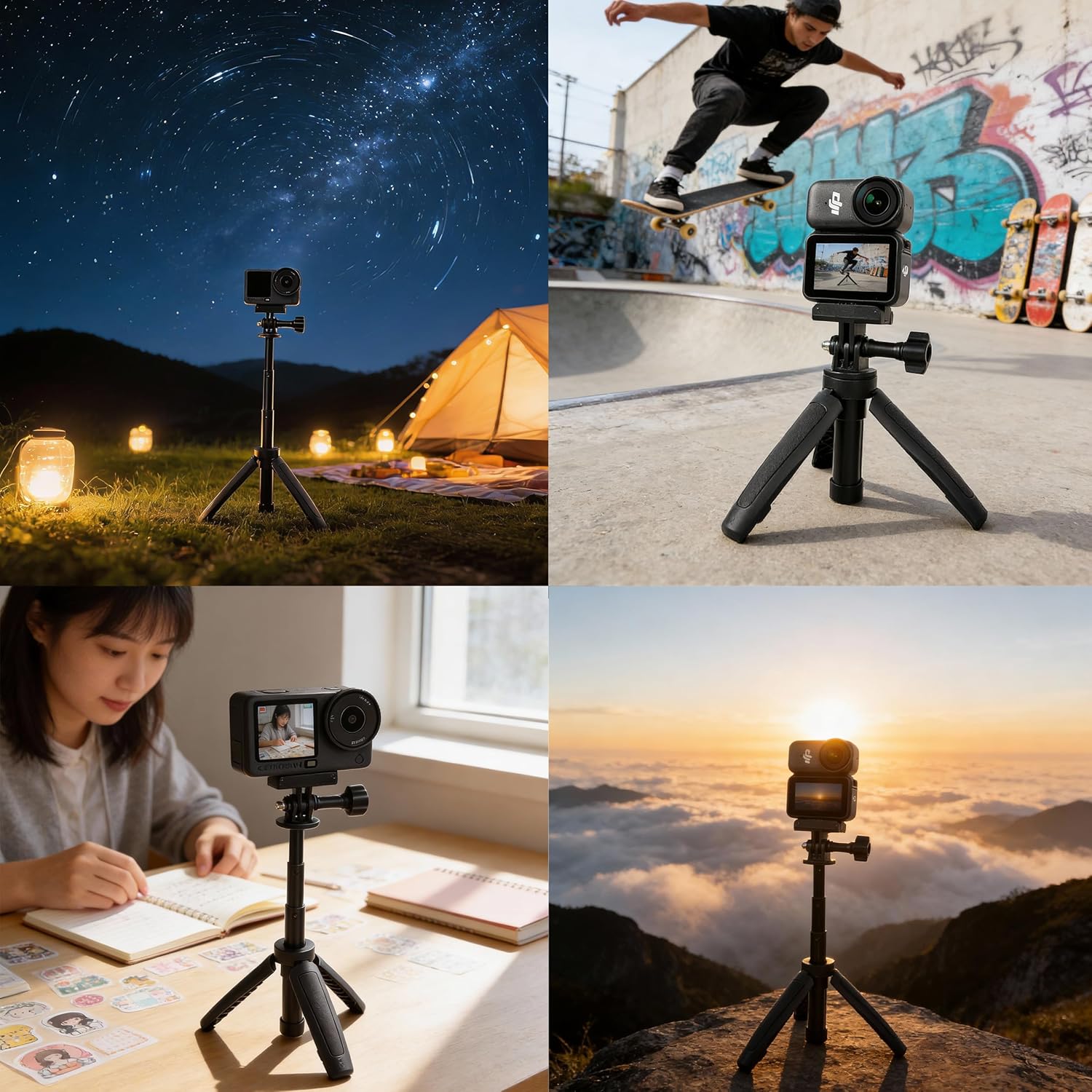 Pellking Quick Release Extension Rod Tripod for DJI Osmo Nano & Action 6 Camera,Mini Selfie Stick Tripod