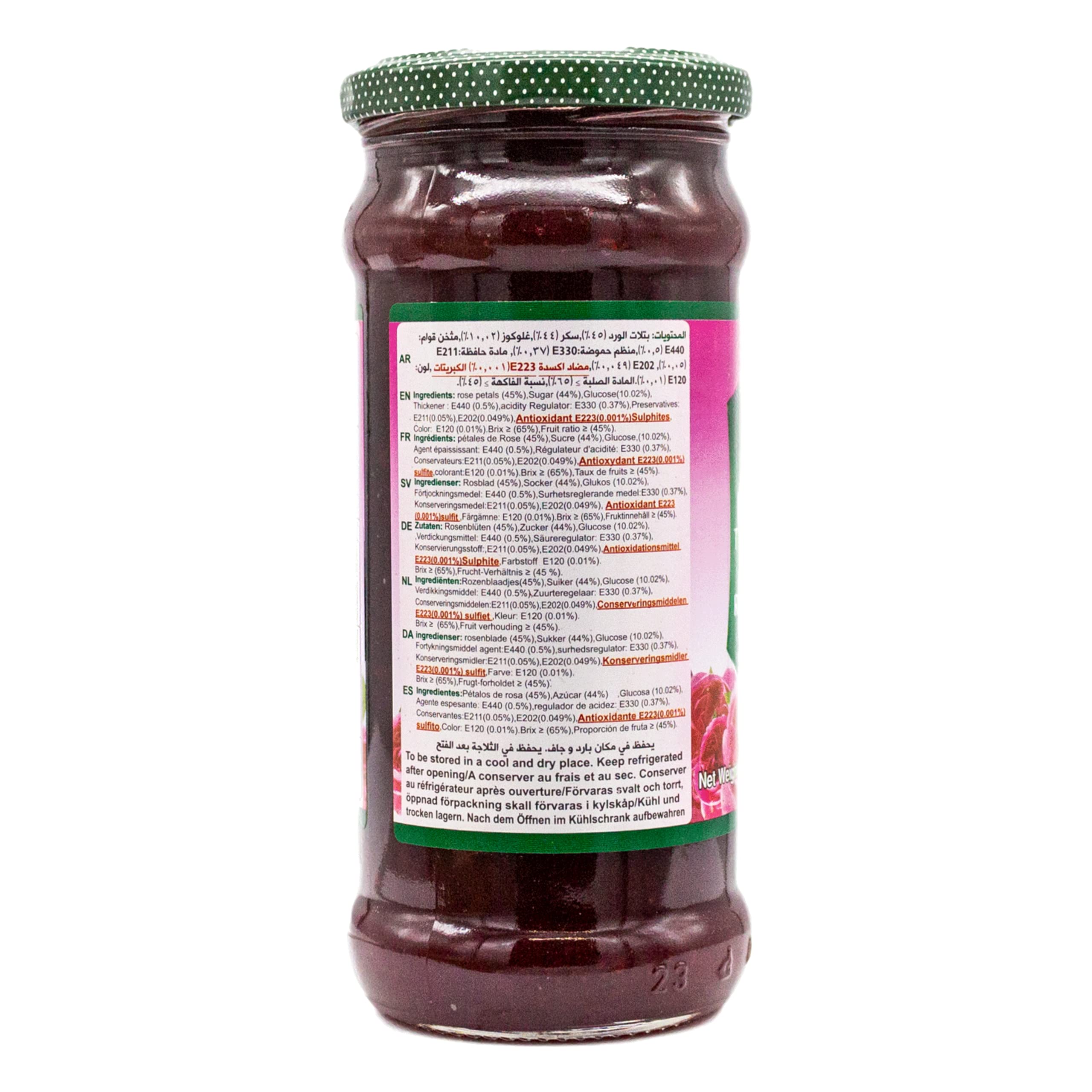 Durra - Rosenkonfitüre, Brotaufstrich mit Rosenblüten - Fruchtaufstrich in 430g Glas (8 x 430g)