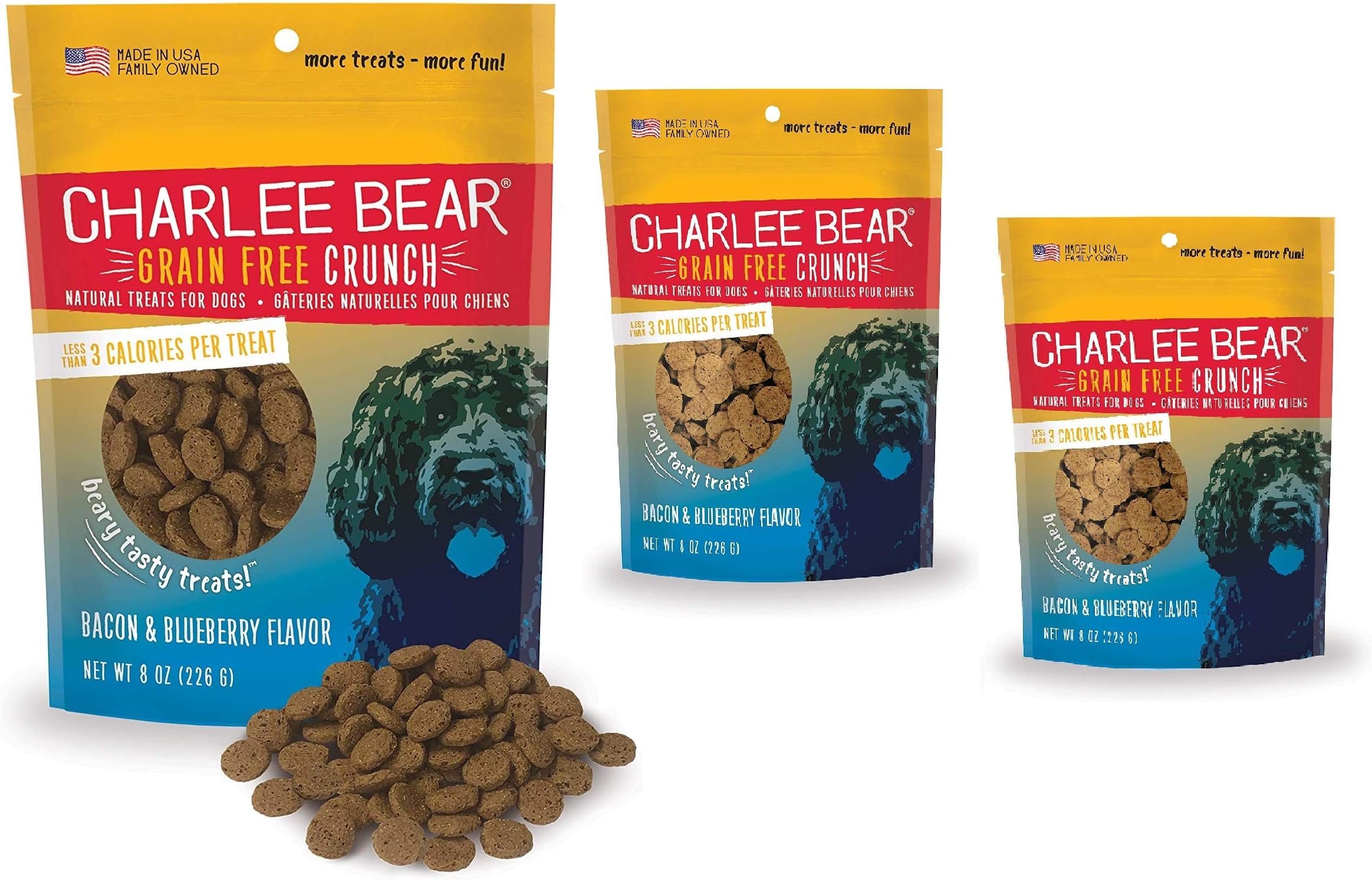Charlee Bear Crunch Bacon & Blueberry Flavor Dog Treat and