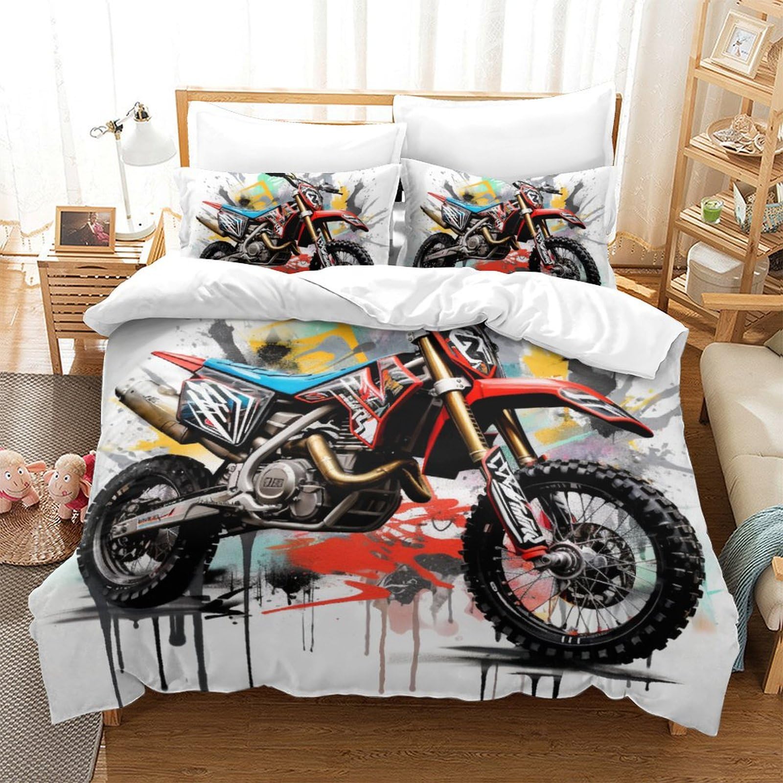 Housse de couette motocross ultra douce et respirante pour un sommeil frais