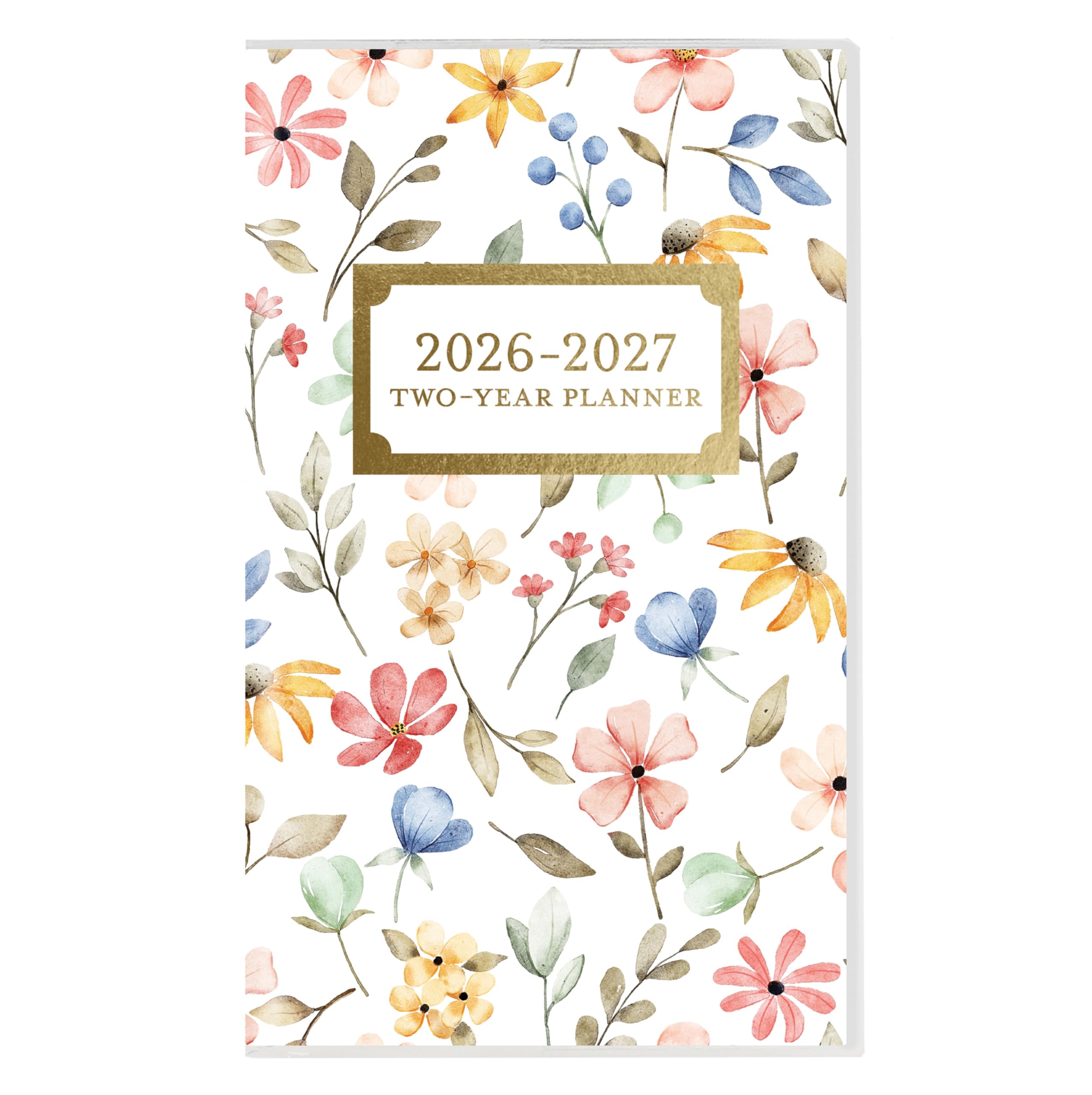 Happy Floral 2 Year Pocket Planner, 29 Month Diary, Aug 2025 – Dec 2027