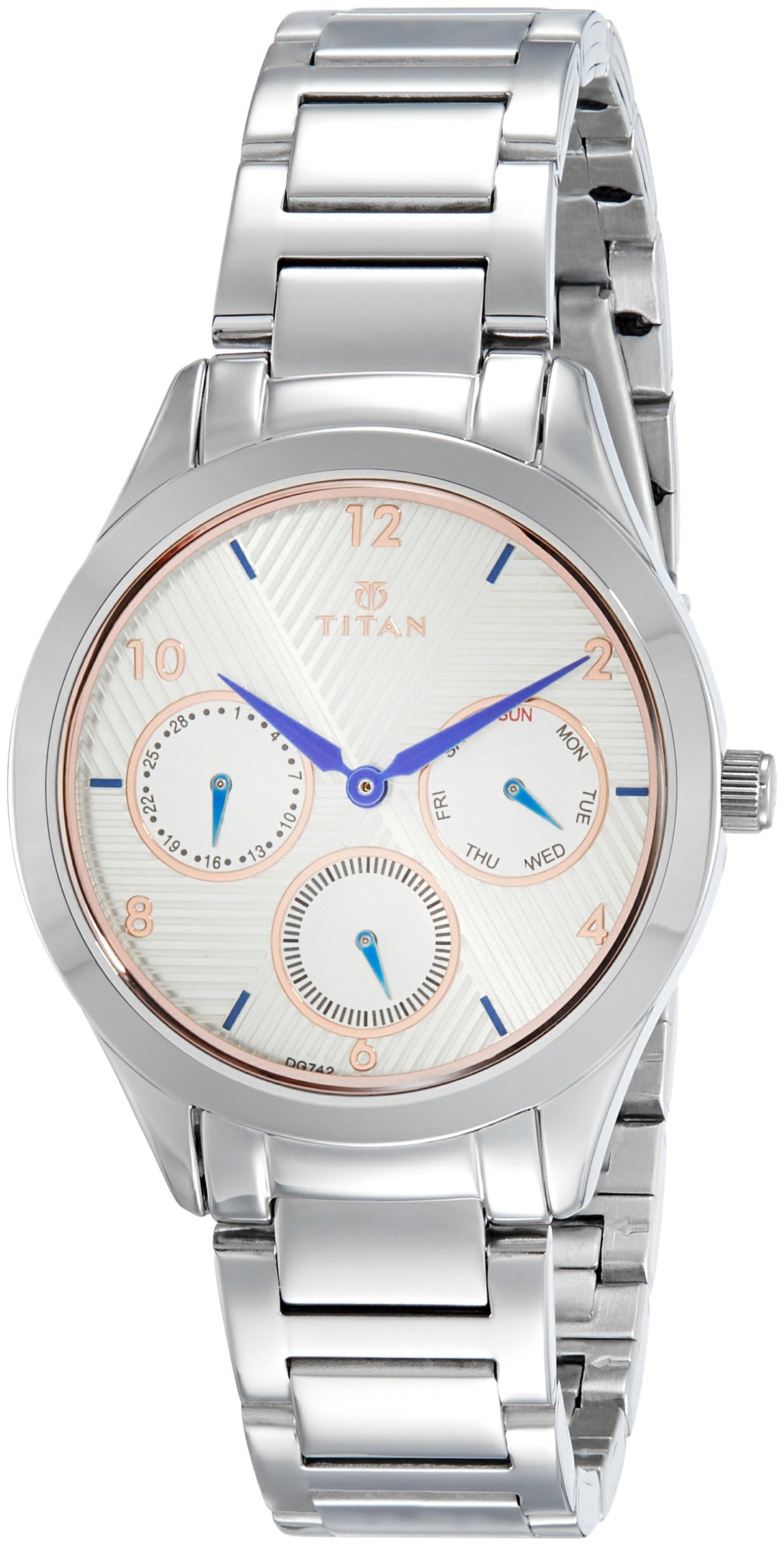 Titan Workwear Analog White Dial Women Watch with Stainless Steel Strap-NM2570SM04 (B0771KW6JV) Amazon Price History, Amazon Price Tracker