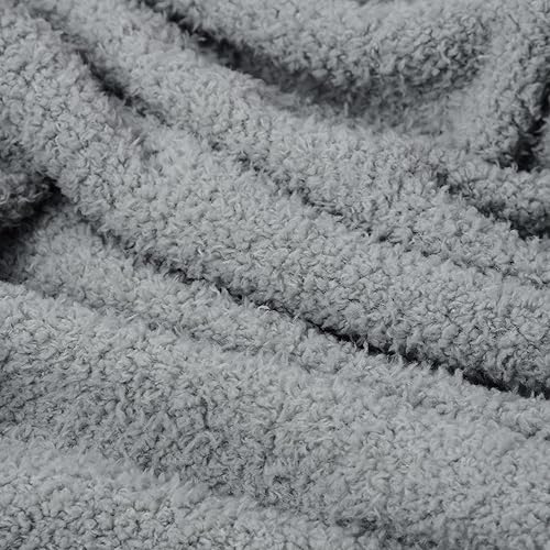 Miniatura 3 de Manta de forro polar de felpa gris claro, manta suave y mullida para cama, sofá y sofá, 50 x 70 pulgadas