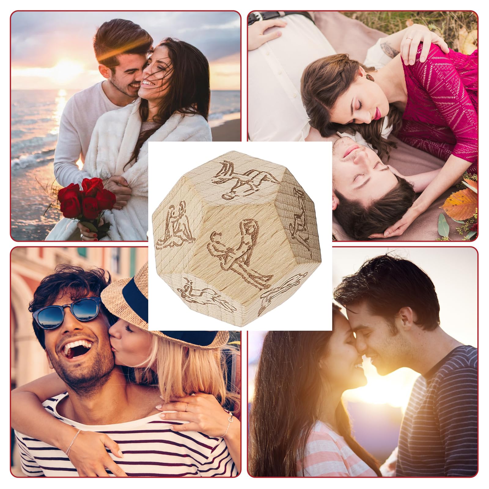 Dadi Data con Vassoio,Data Notte Giochi12 Lati Coppia Decisione Dadi Coppie Giochi Data Notte Idee Novità Azione Decisione per le Coppie San Valentino Compleanno