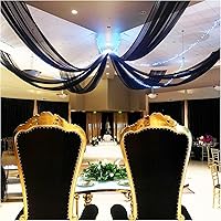 Vista 38 de Ivory Ceiling Drapes 6 Panels 5ftx10ft Wedding Arch Draping Fabric Chiffon Wedding Drapes Curtain Decorations with Rod Pocket