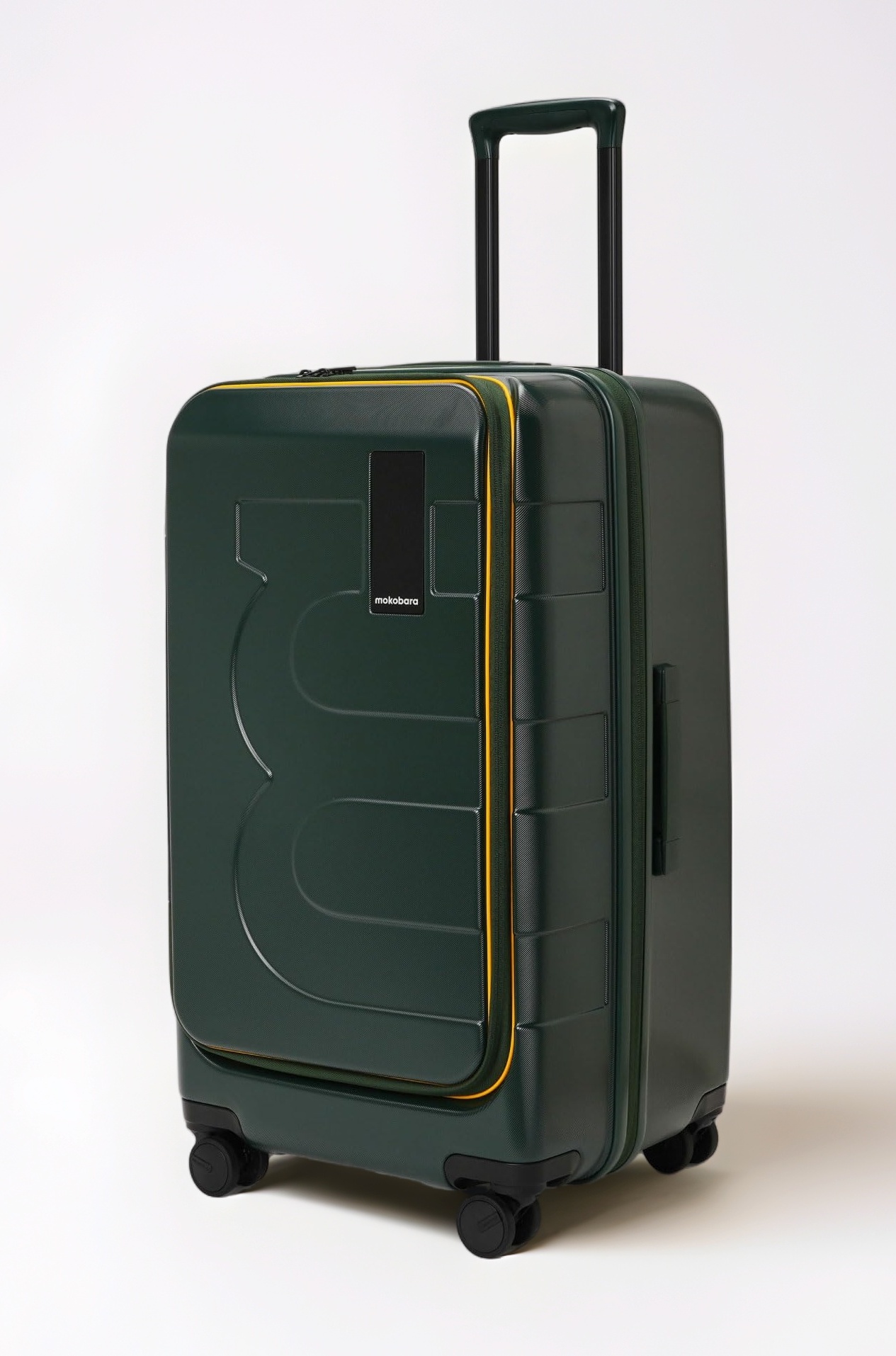 The Em Access Check-in Trunk Luggage | Green Expandable Polycarbonate 8 Spinner Wheel Trolly Hardsided Suitcase with Built in TSA Lock Travel Suitcase (Green Energy Sunray), 69.6 Cm