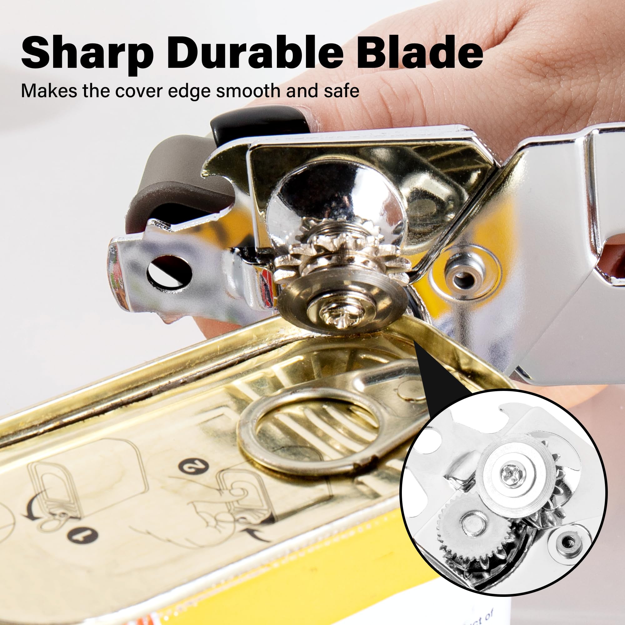 Apriscatole manuale in acciaio inox, multiuso portatile resistente, ruota di taglio super affilata