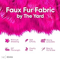 Vista 2 de EOVEA Tela de Piel Sintética Lanuda por Yarda – 60" de Ancho Material de Piel Sintética Esponjosa y Suave para Costura, Manualidades, Disfraces