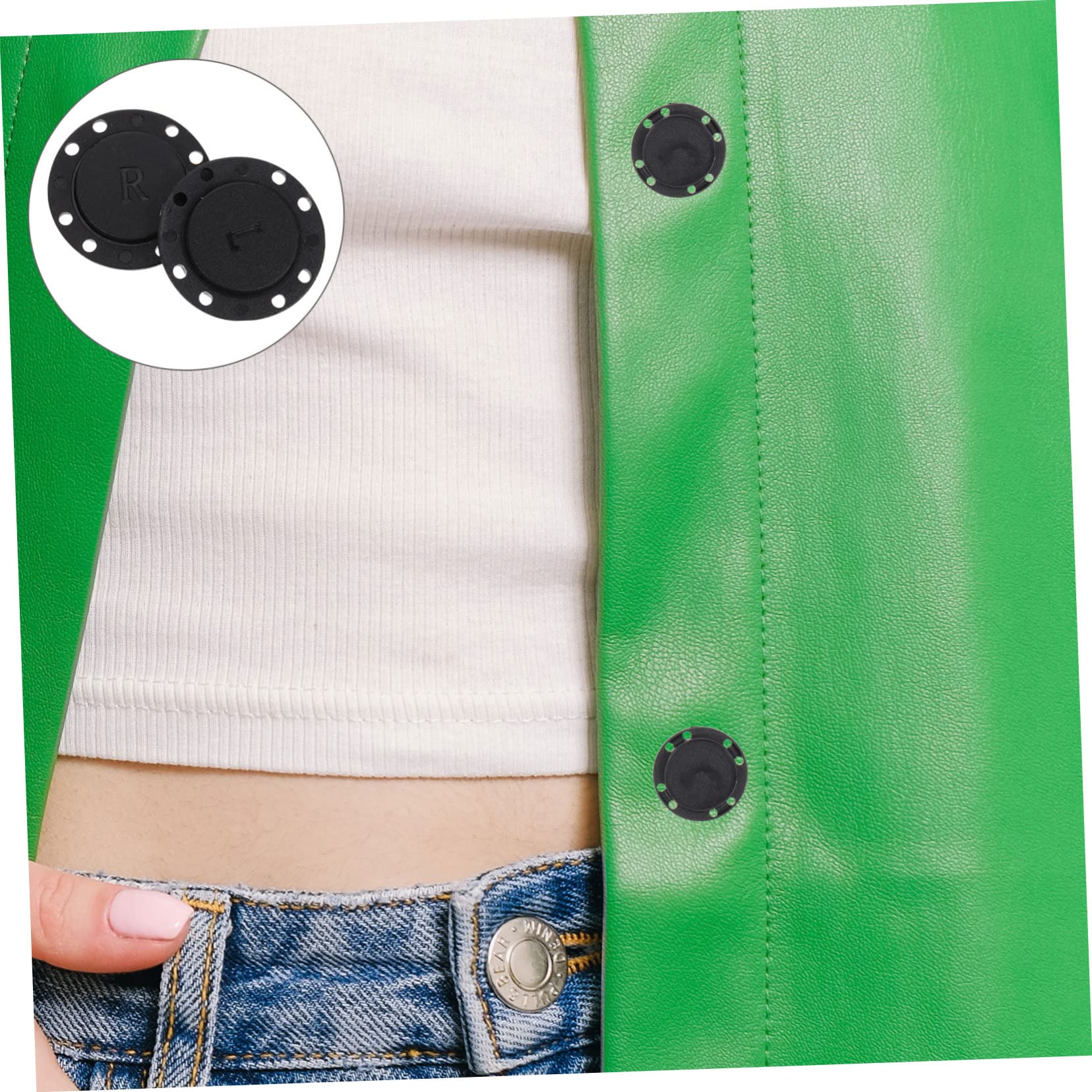 OUNONA 24 Pares Hebilla Oculta Magnética Broches Para Ropa Botones Abrigo Broches Para Tela Ropa Botones Magnéticos Cárdigan Botones Magnéticos Broches Para Coser Ropa Imán Bebé Bolsas