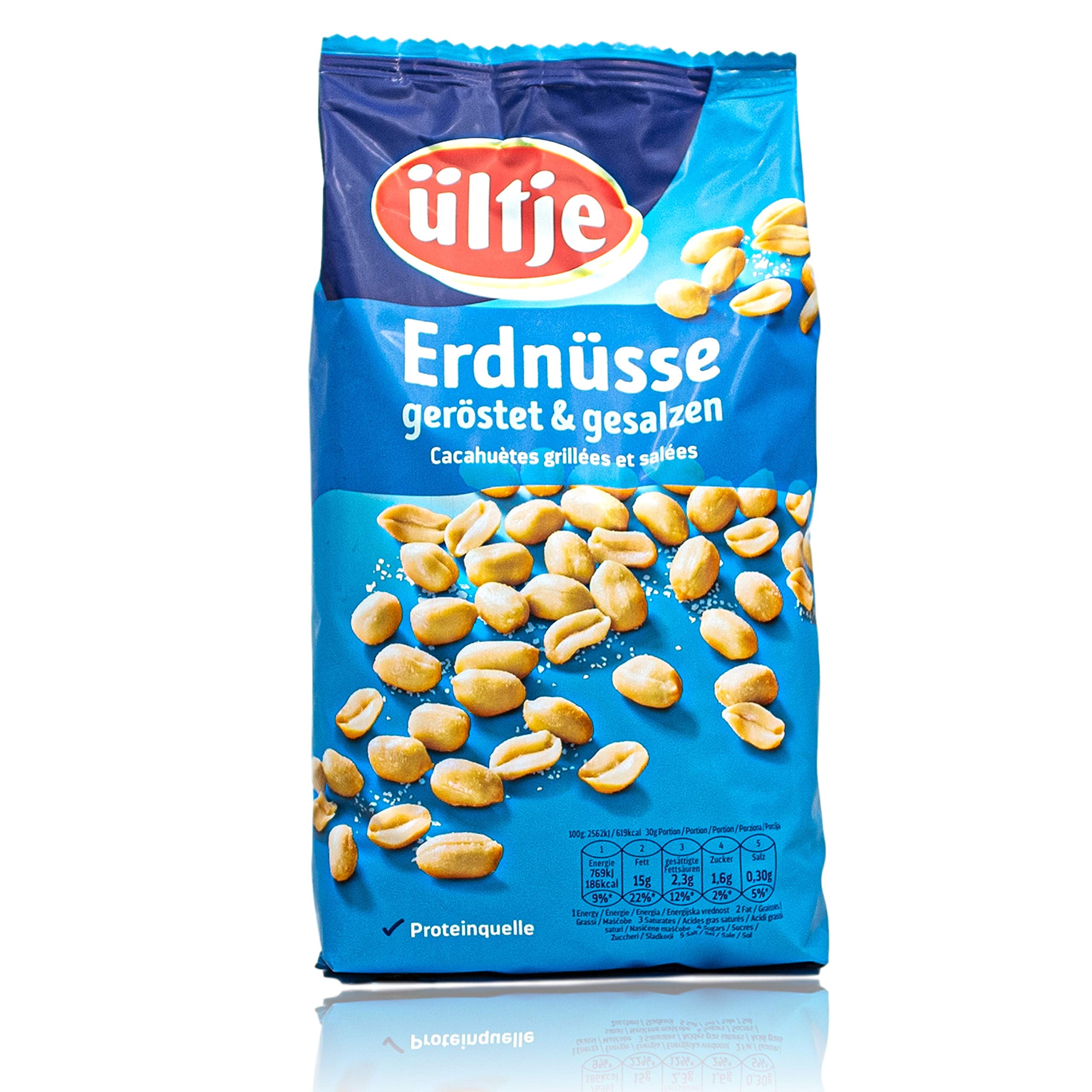ültje - 3er Pack Erdnüsse geröstet und gesalzen in 900 g Packung - Erdnusskerne in Großpackung