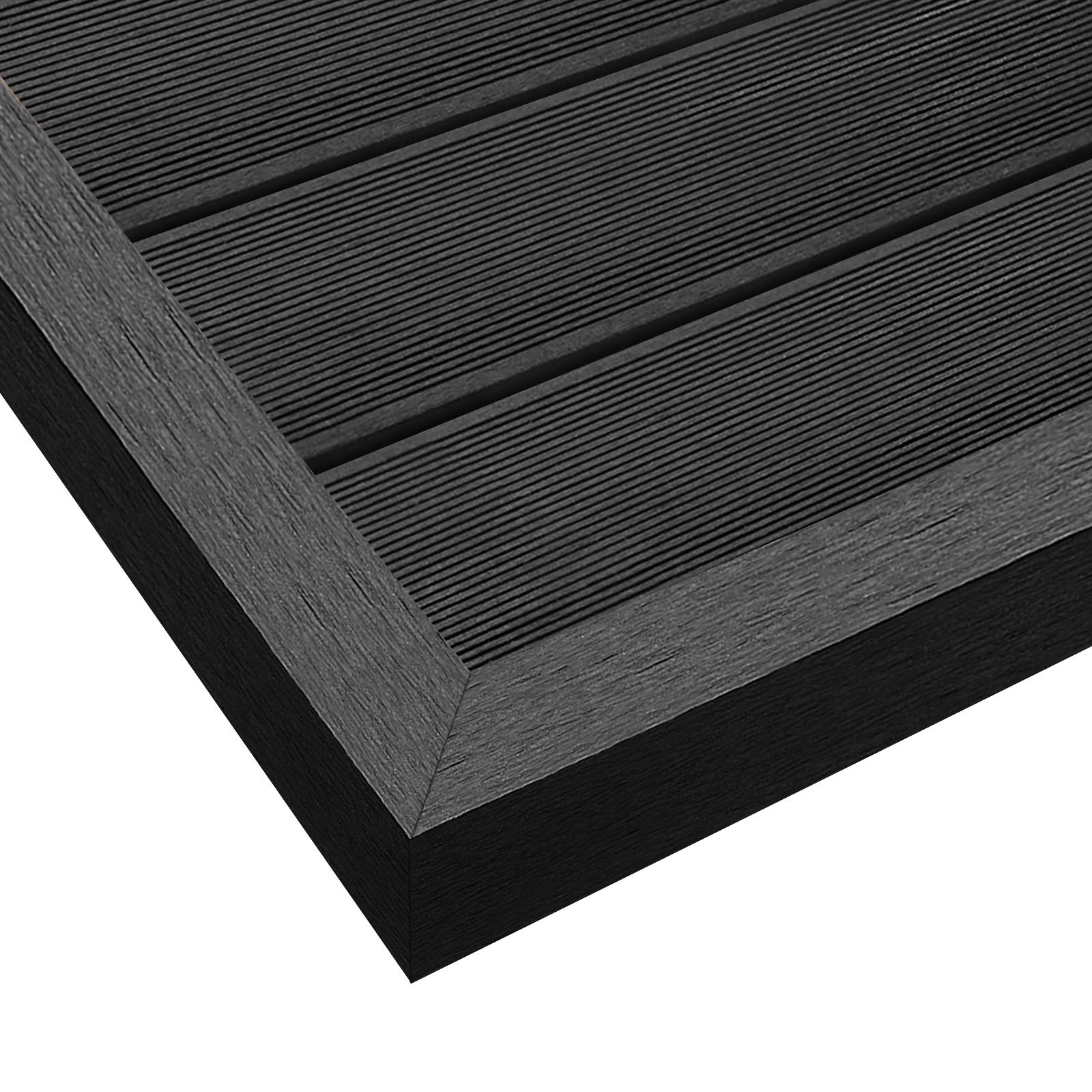 Montafox 5 Stück WPC Abschlussleisten 190 cm Abdeckleiste Terrassendielen Dielen L-Leiste - Anthrazit